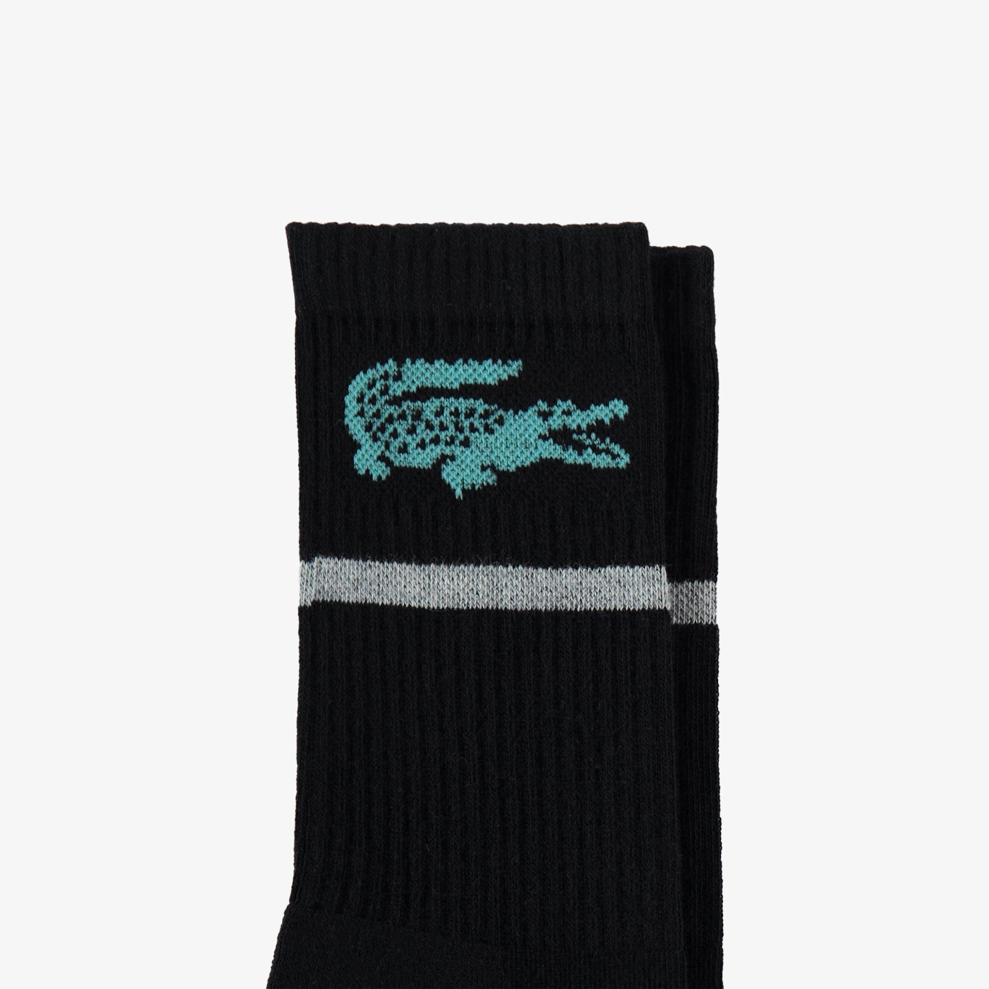 Lacoste Kadın Baskılı Siyah Çorap