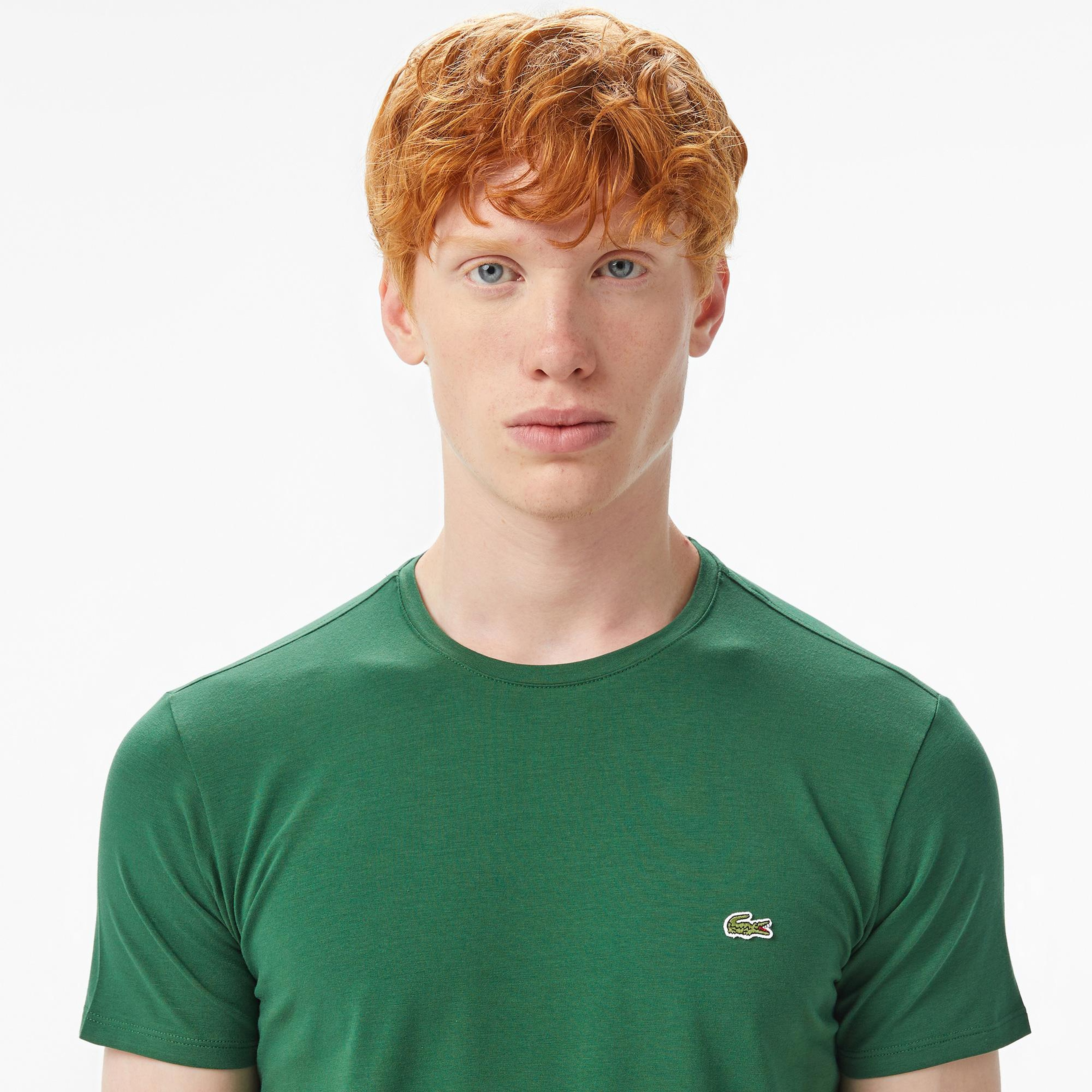 Lacoste Erkek Slim Fit Bisiklet Yaka Koyu Yeşil T-Shirt