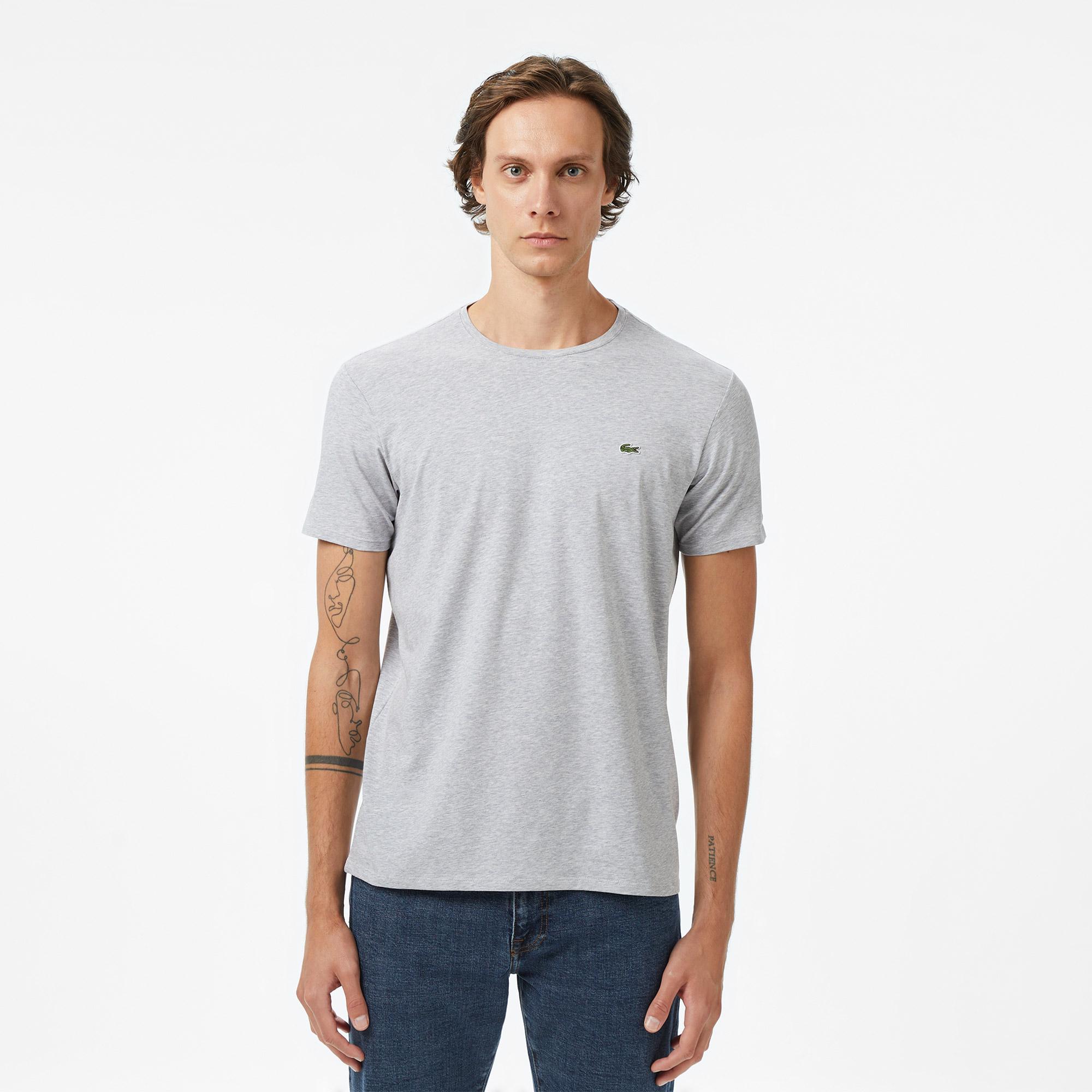 Lacoste Erkek Slim Fit Bisiklet Yaka Gri T-Shirt