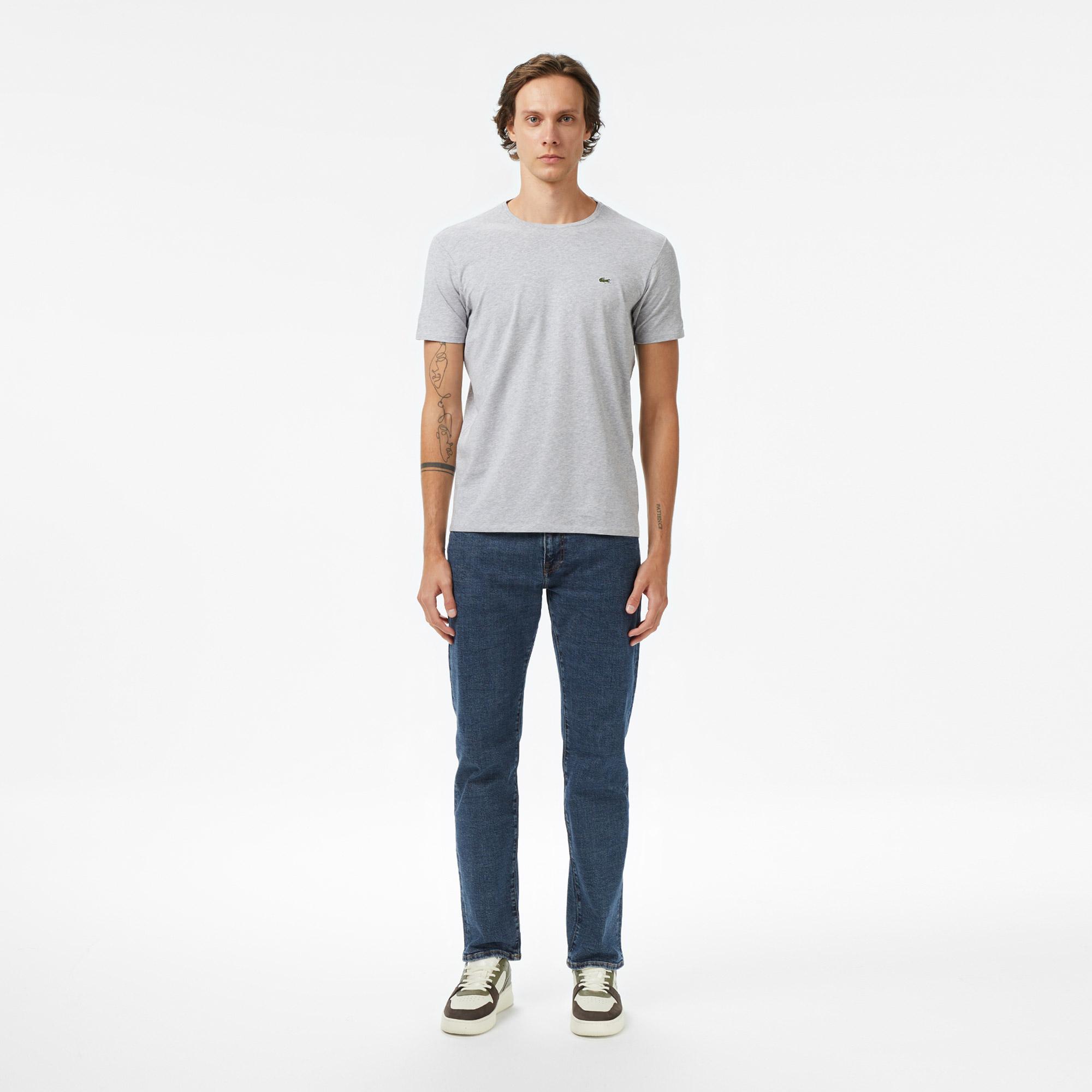 Lacoste Erkek Slim Fit Bisiklet Yaka Gri T-Shirt