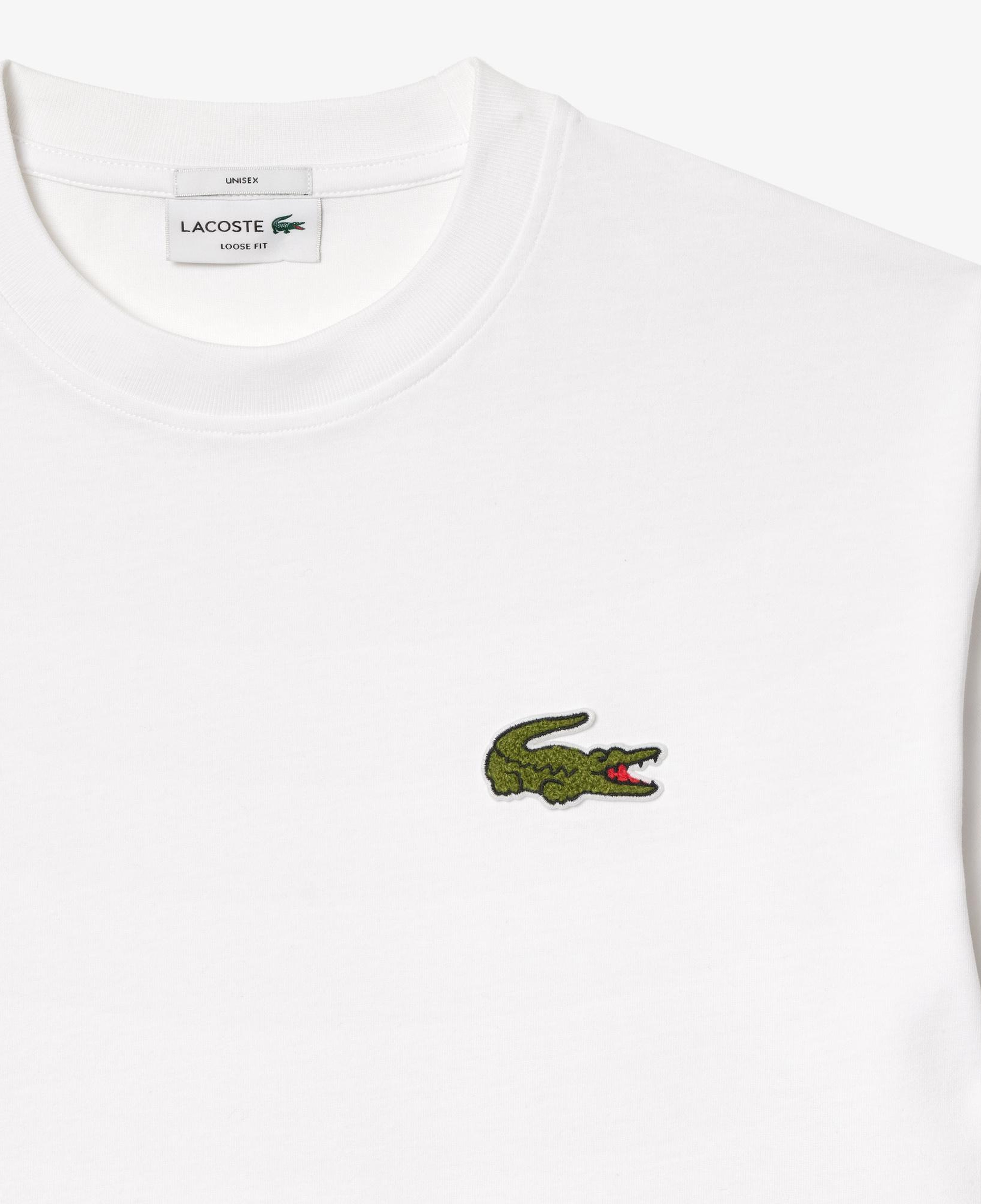 Lacoste Unisex Loose Fit Bisiklet Yaka Beyaz T-Shirt