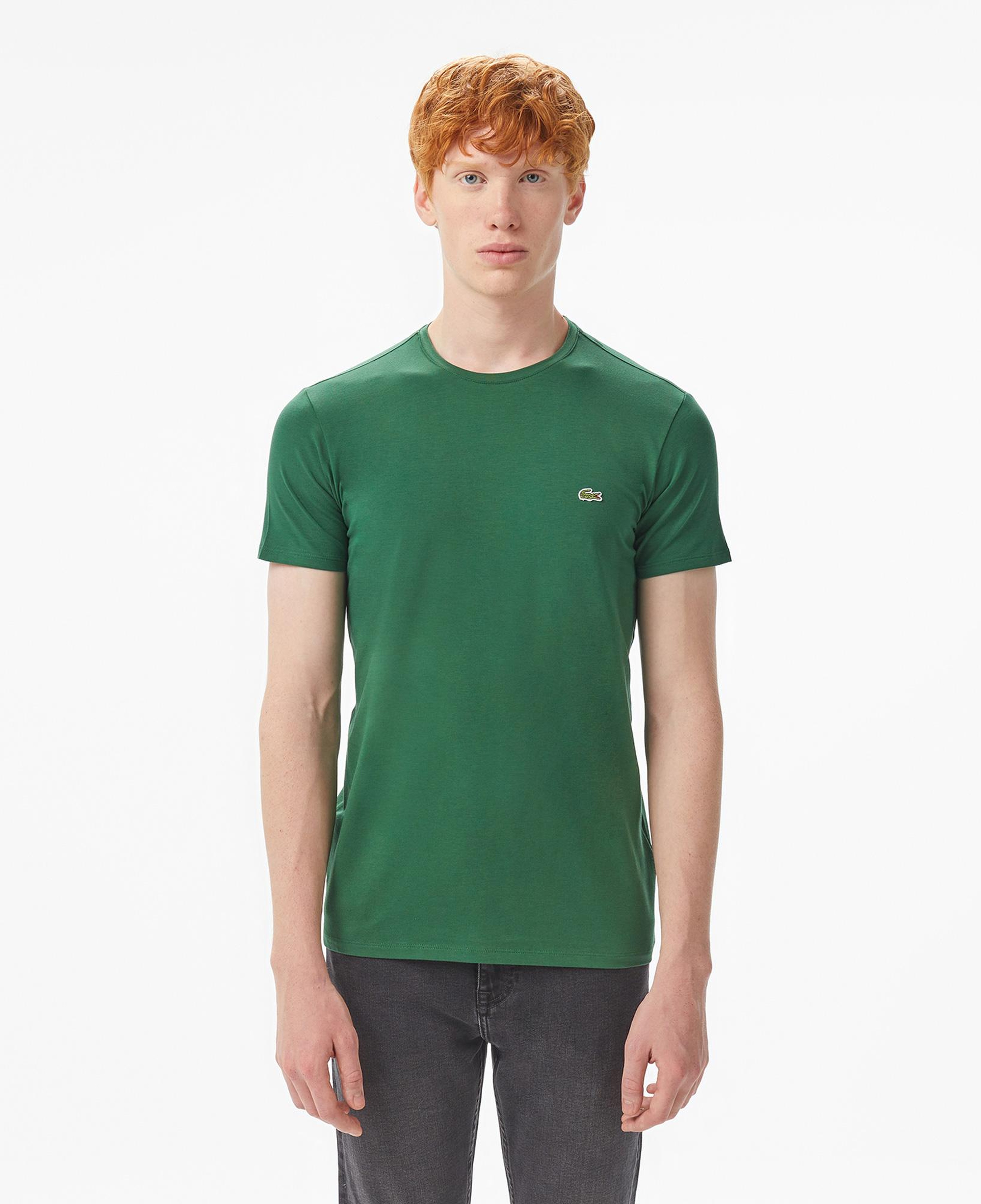 Lacoste Erkek Slim Fit Bisiklet Yaka Koyu Yeşil T-Shirt