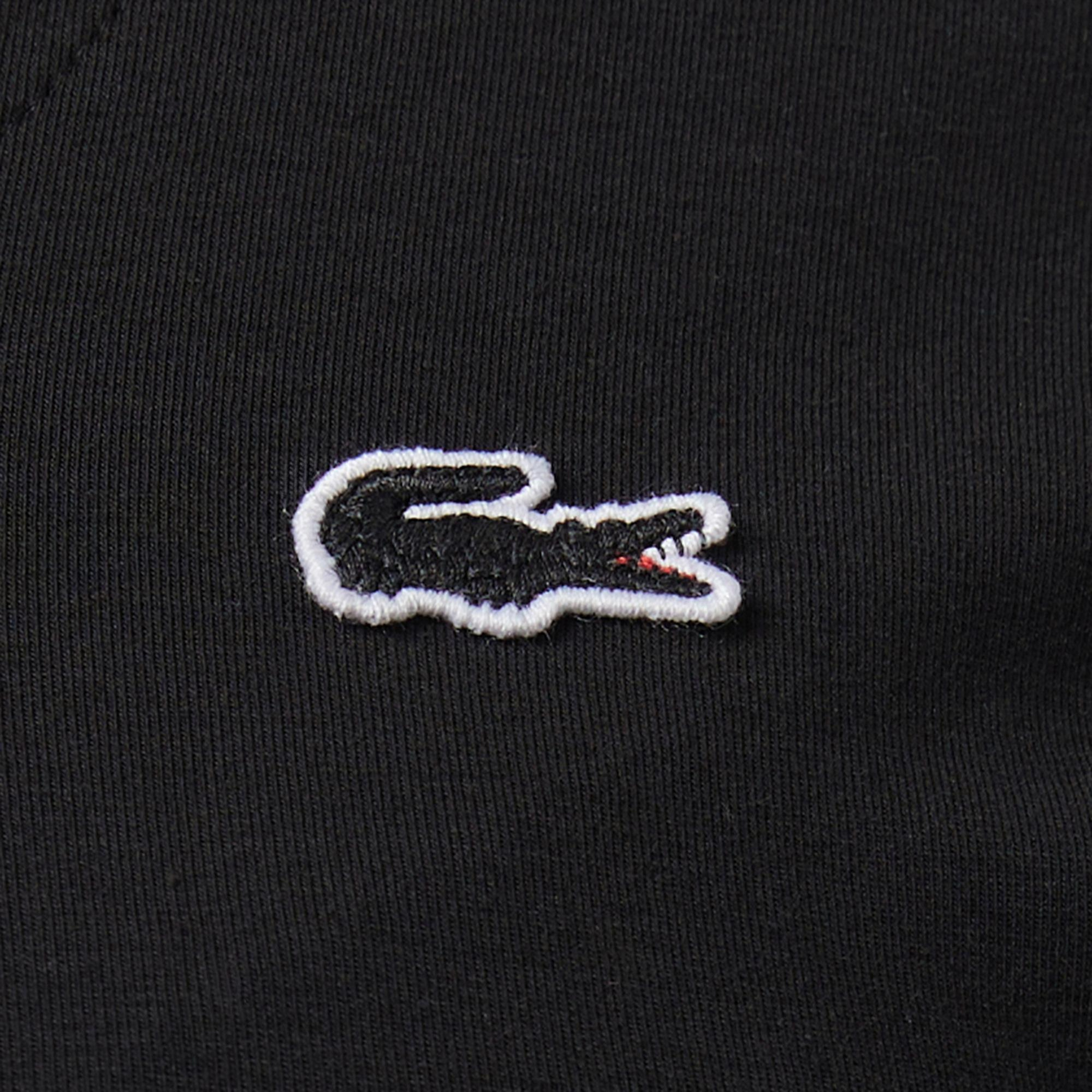 Lacoste Kadın Slim Fit V Yaka Siyah T-Shirt