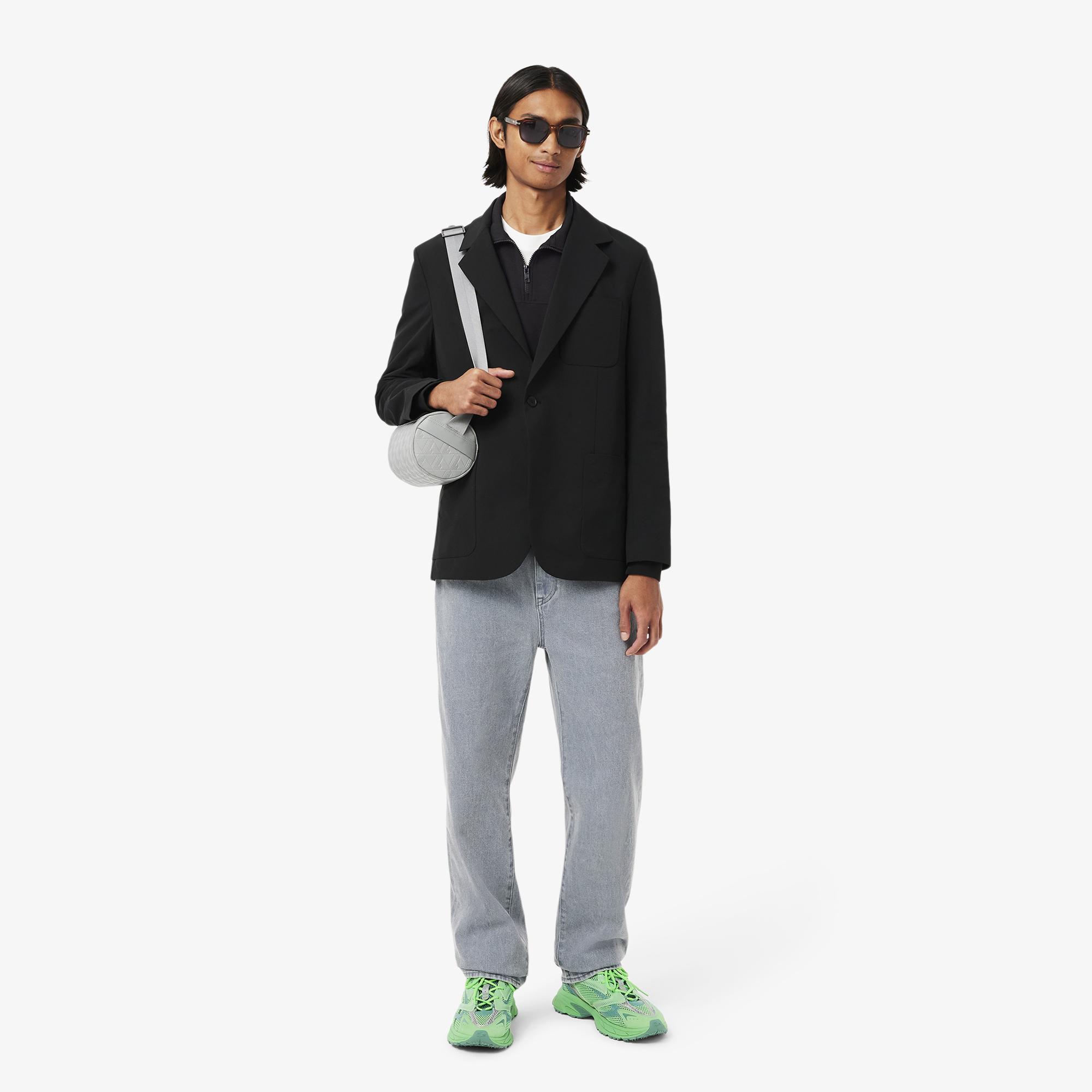 Lacoste Erkek Classic Fit Yarım Fermuarlı Siyah Sweatshirt