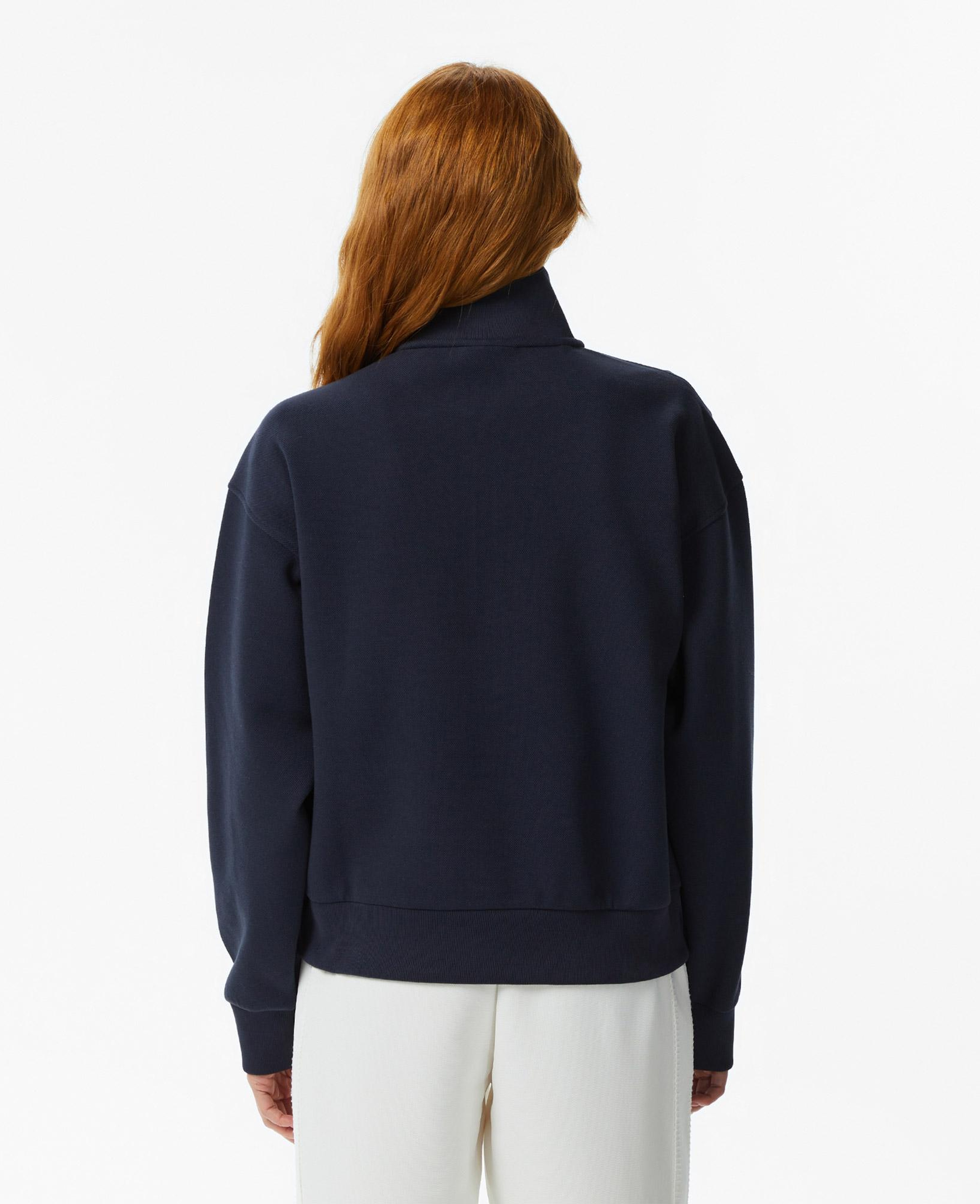 Lacoste Kadın Relaxed Fit Yarım Fermuarlı Lacivert Sweatshirt