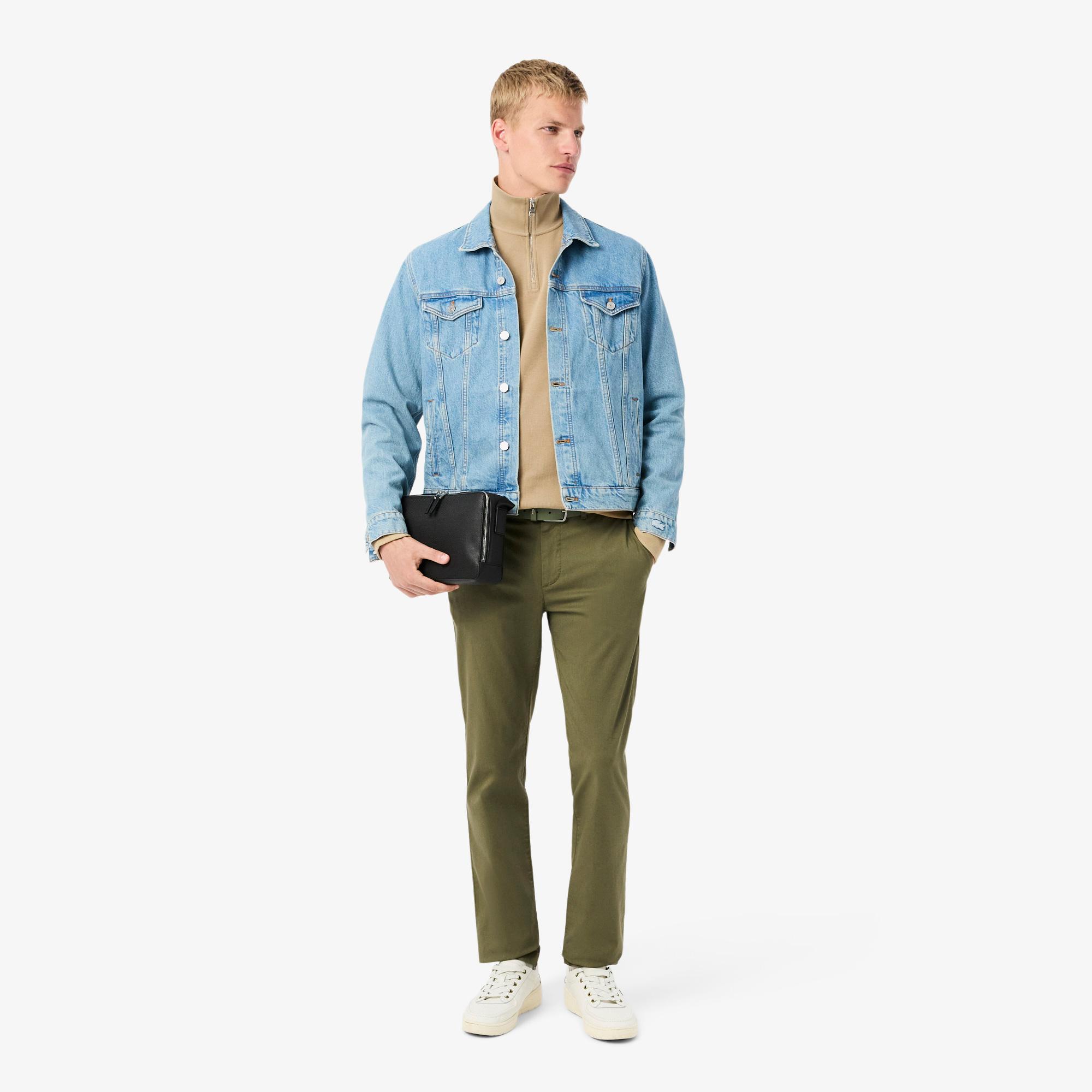 Lacoste Erkek Classic Fit Yarım Fermuarlı Bej Sweatshirt