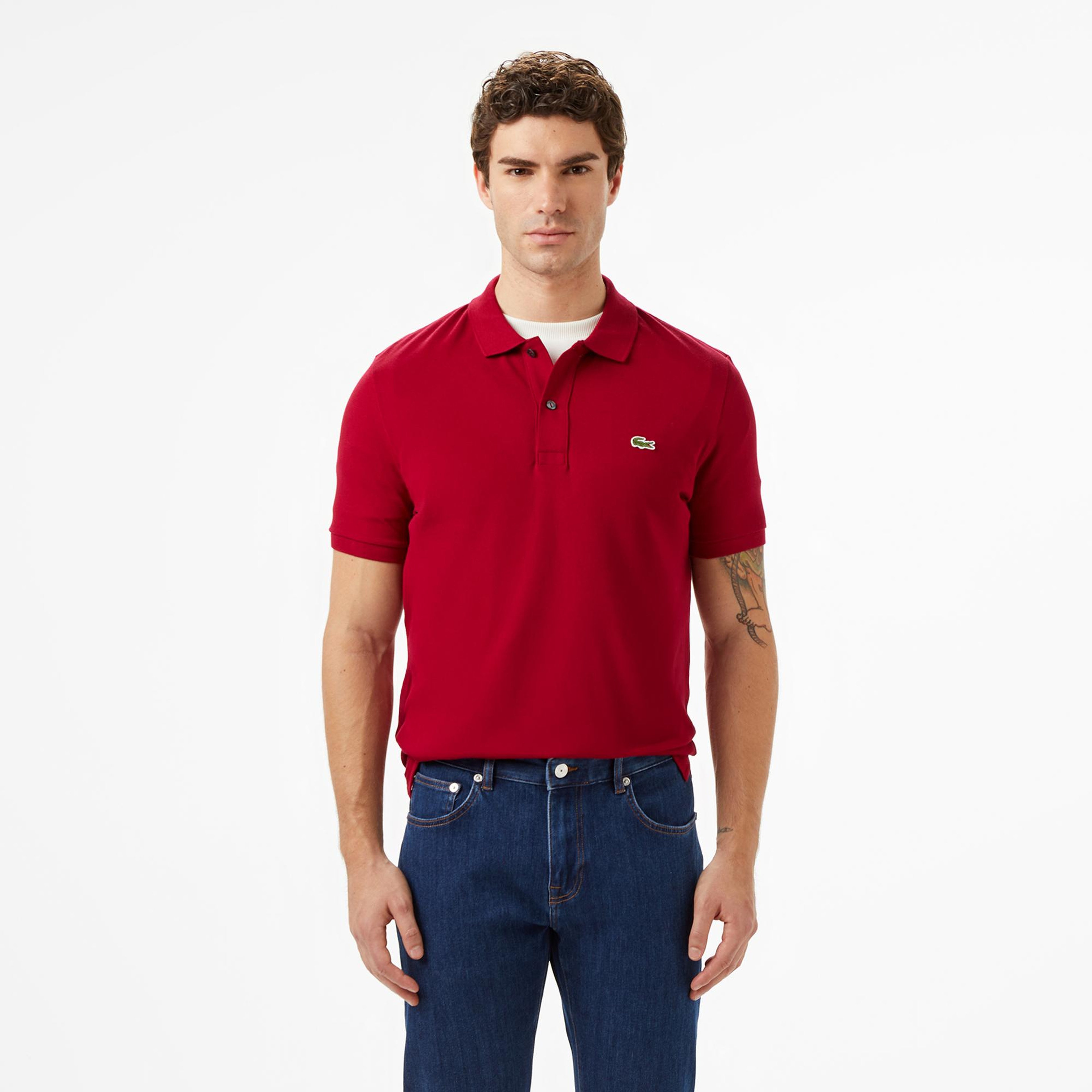 L.12.12 Erkek Slim Fit Polo Yaka Kırmızı Polo