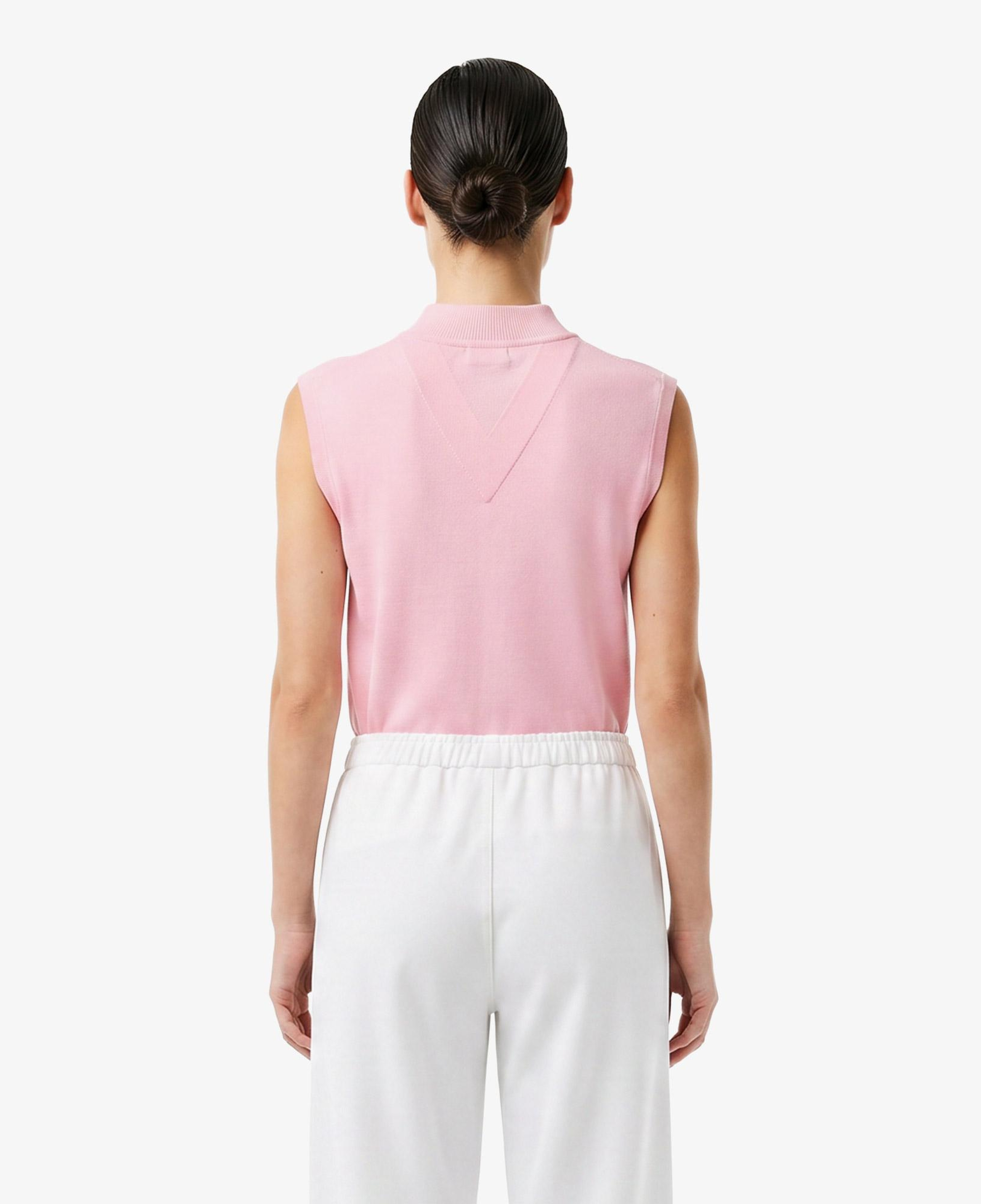 Lacoste Kadın Slim Fit V Yaka Açık Pembe T-Shirt