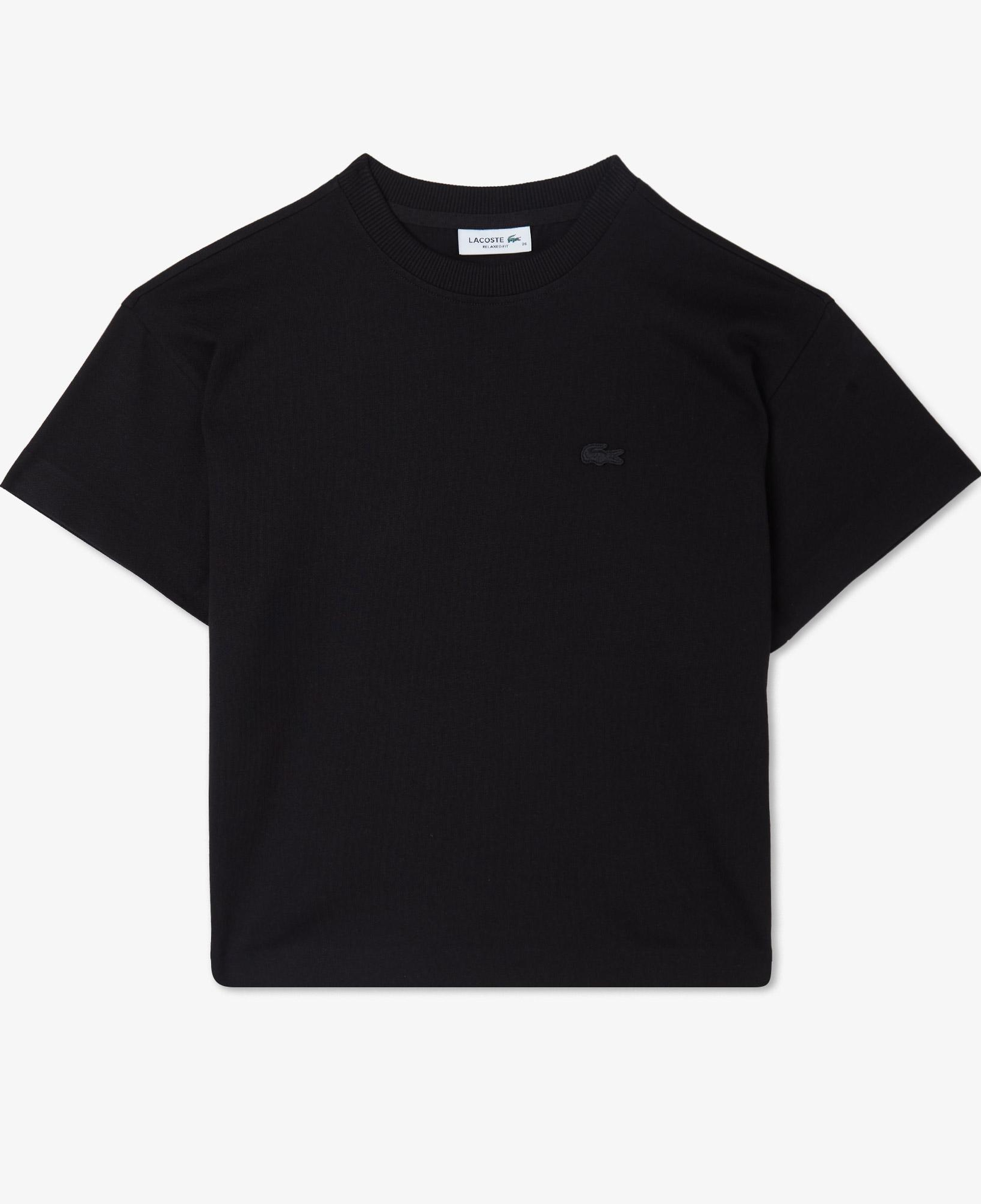 Lacoste Kadın Loose Fit Bisiklet Yaka Siyah T-Shirt