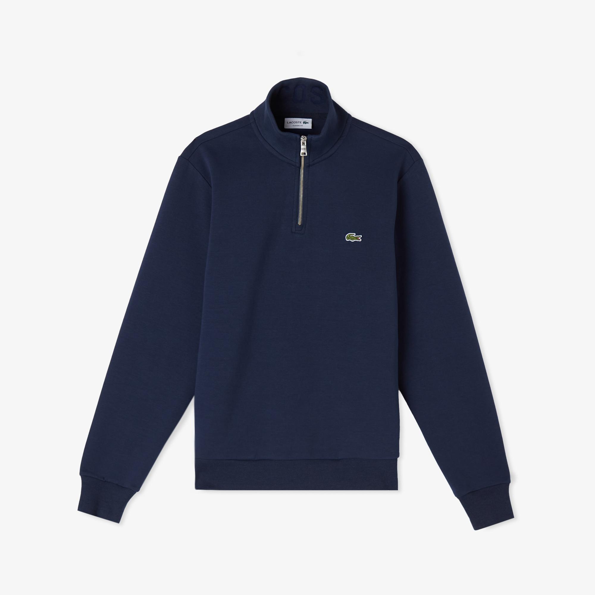Lacoste Erkek Classic Fit Yarım Fermuarlı Lacivert Sweatshirt