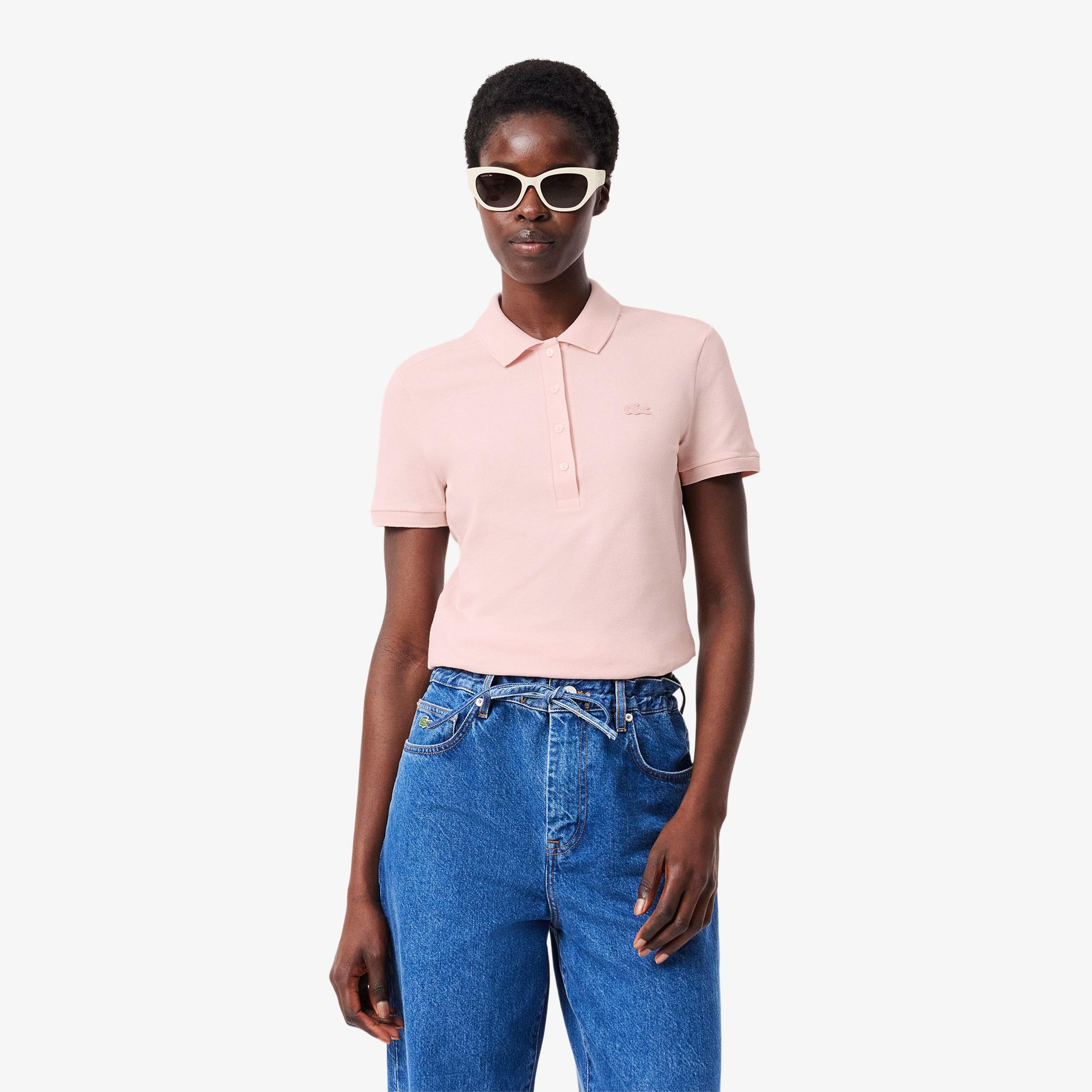 Lacoste L.12.D Kadın Slim Fit Pembe Polo