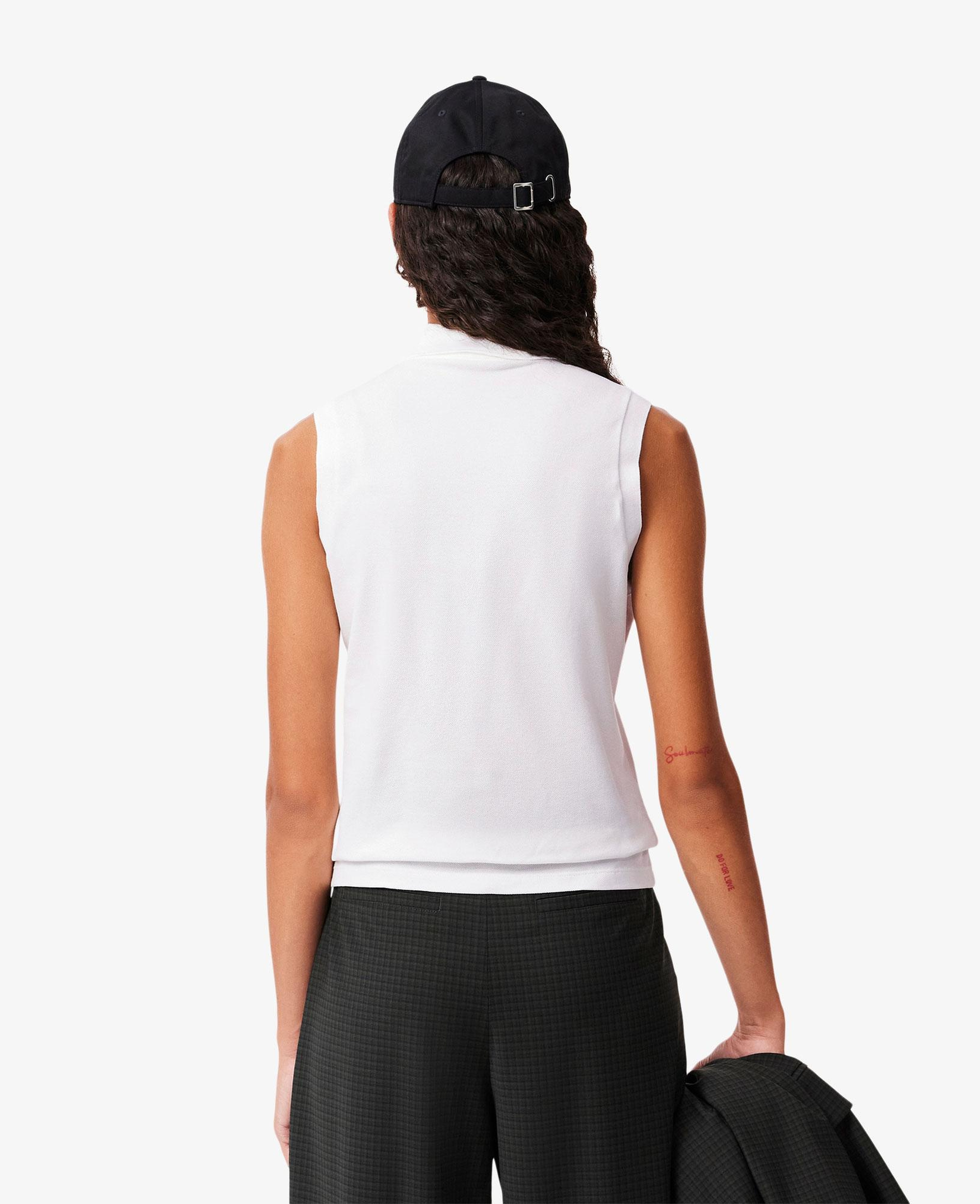 Lacoste L.12.D Kadın Slim Fit Kolsuz Beyaz Polo