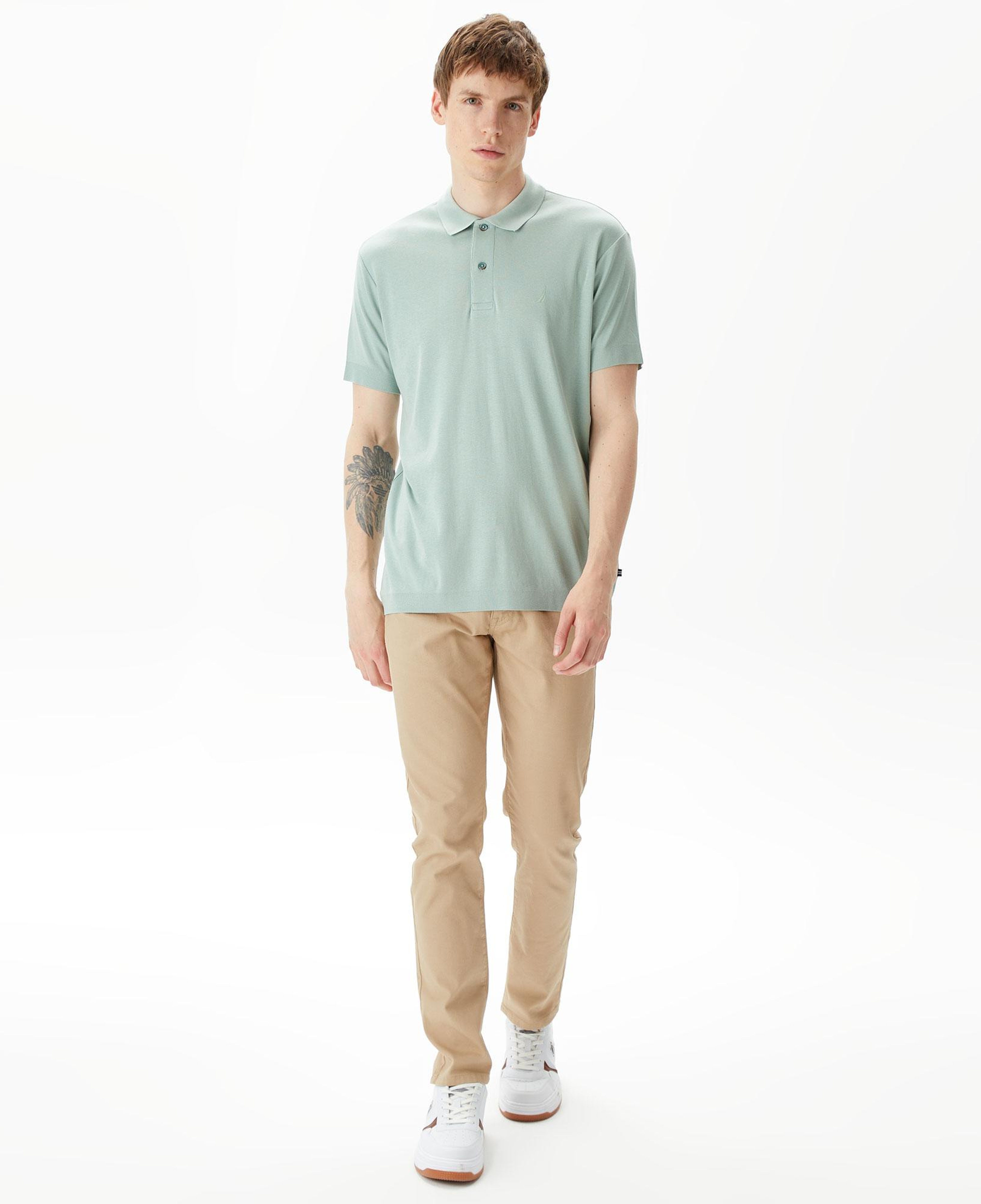 Nautica Erkek Yeşil Classic Fit Kısa Kollu Polo Yaka T-Shirt