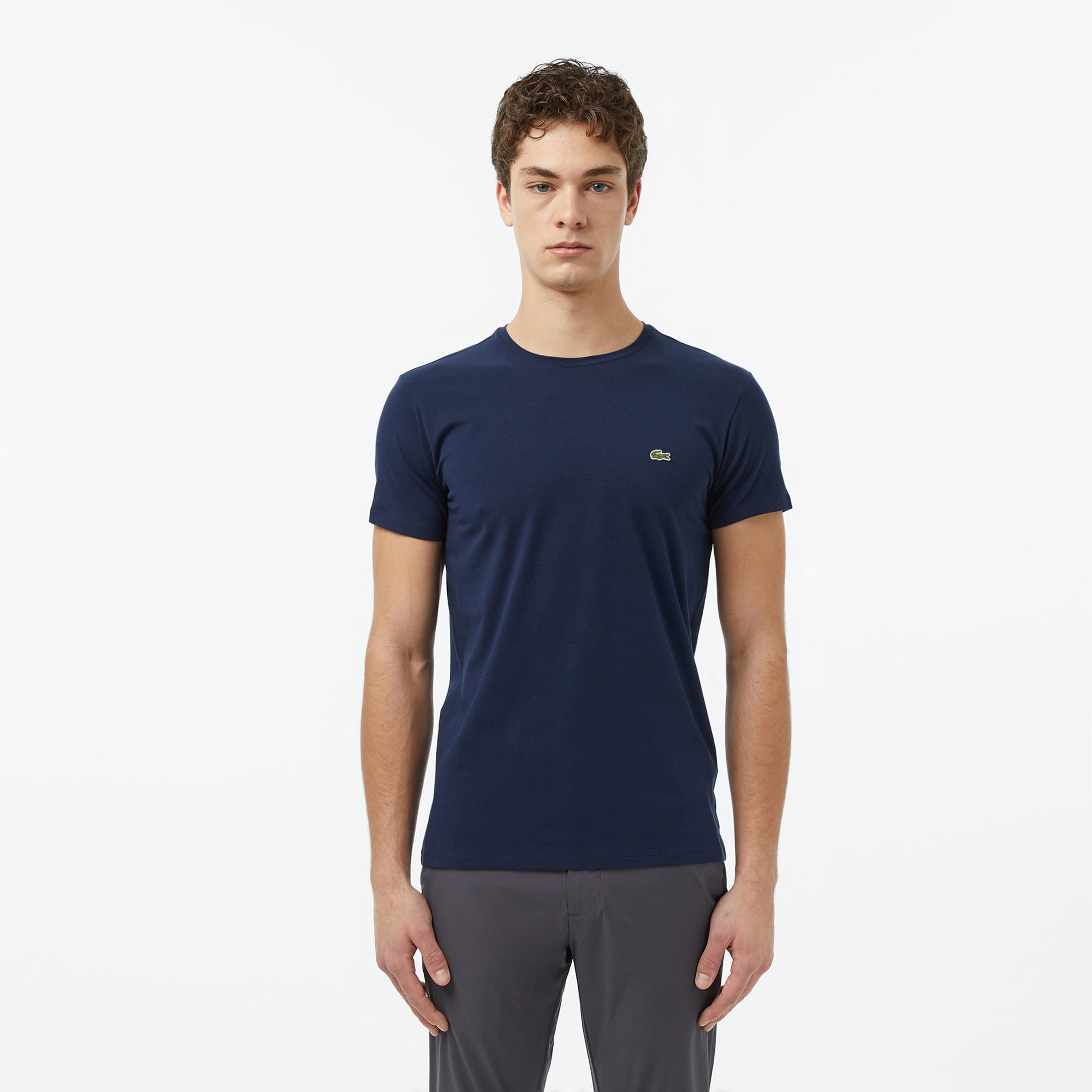 Lacoste Erkek Slim Fit Bisiklet Yaka Lacivert T-Shirt