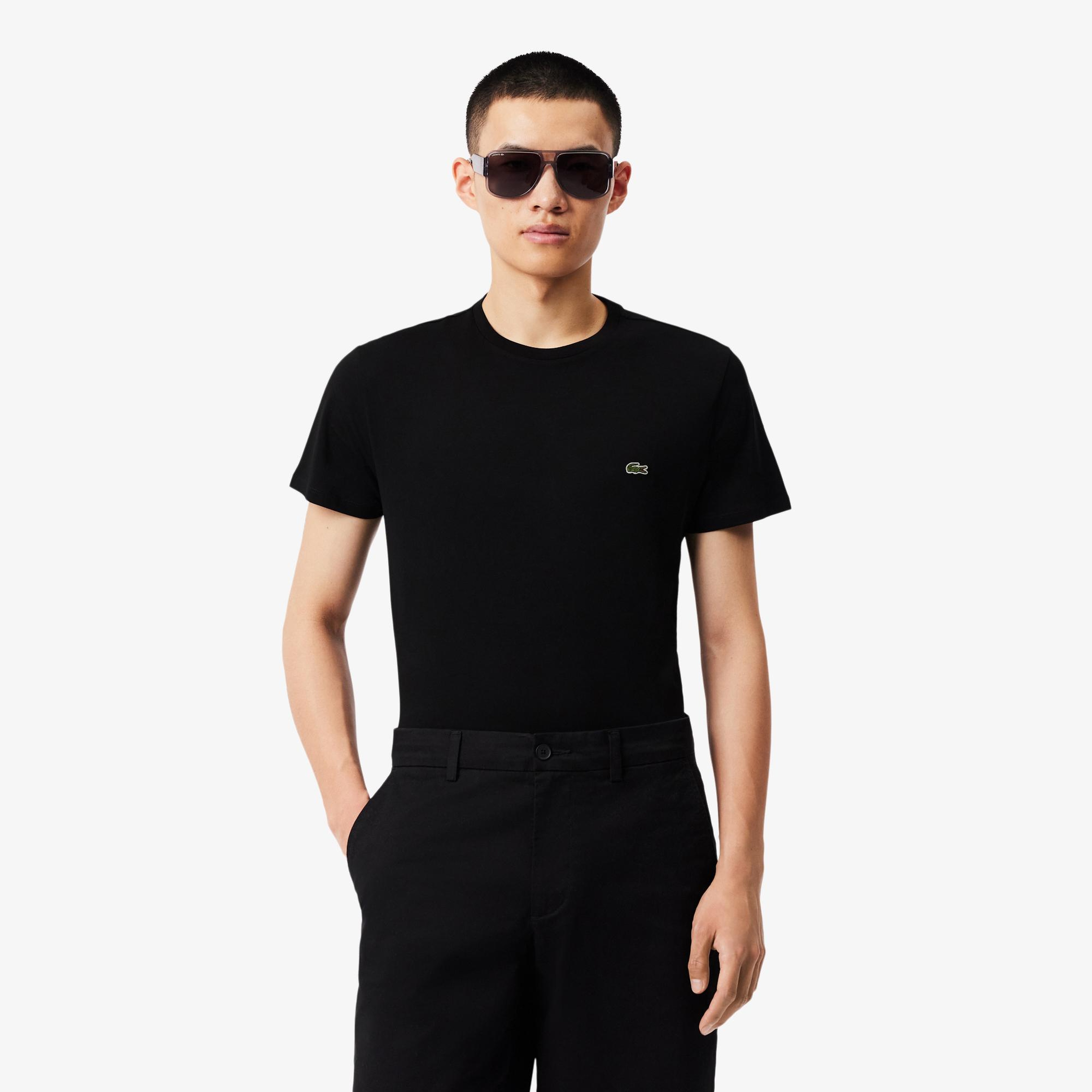 Lacoste Erkek Regular Fit Bisiklet Yaka Siyah T-Shirt