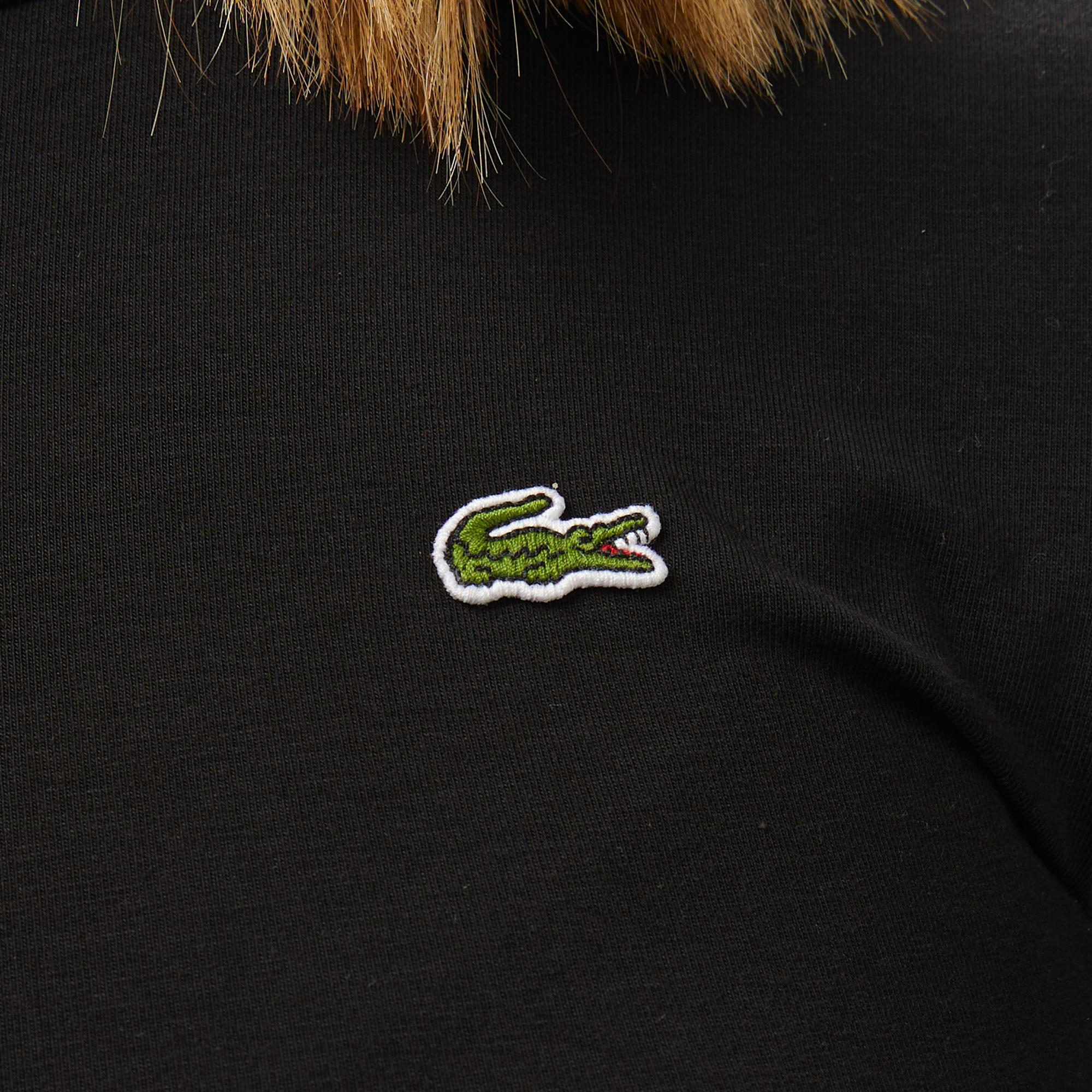 Lacoste Kadın Slim Fit Bisiklet Yaka Siyah T-Shirt