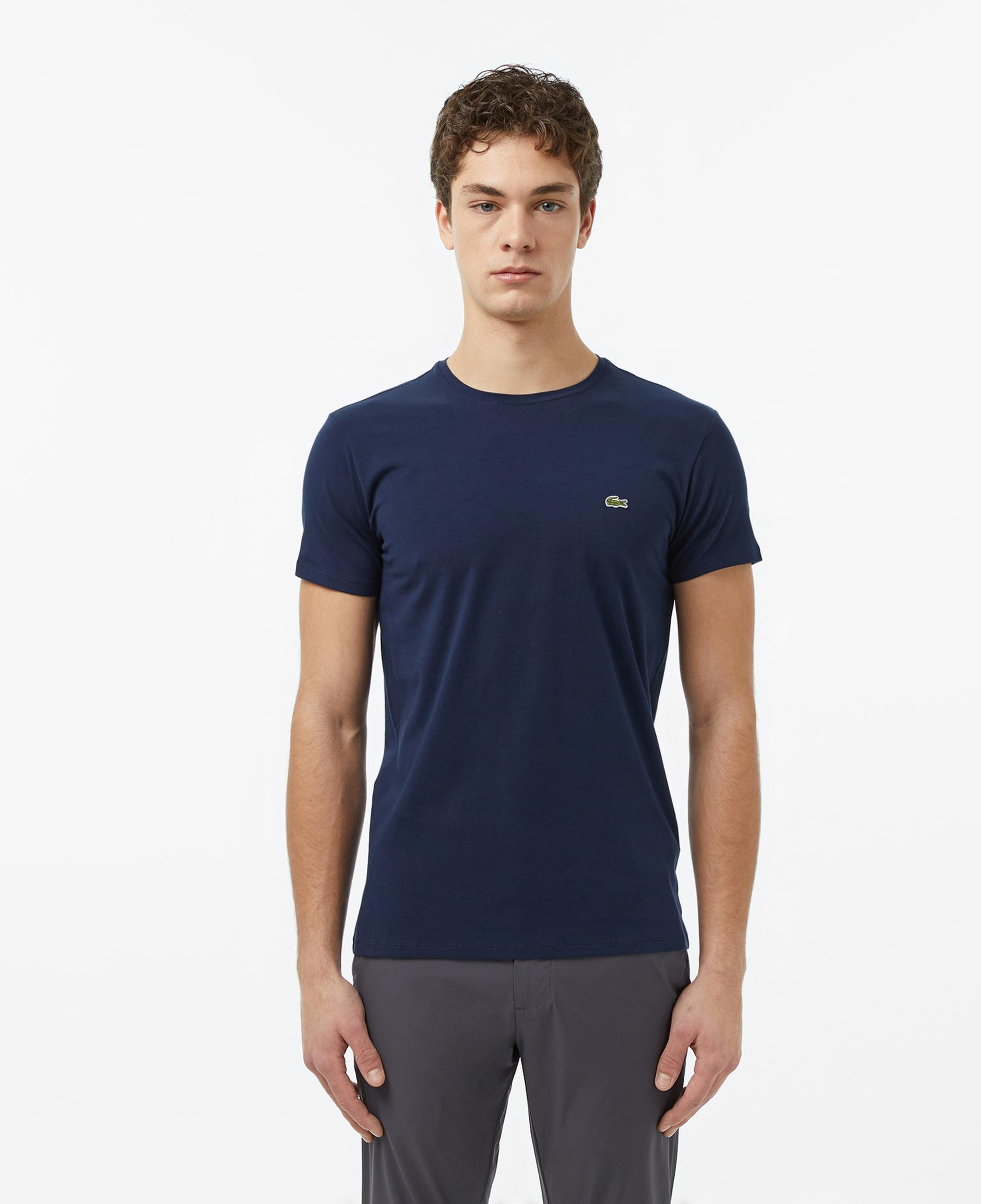 Lacoste Erkek Slim Fit Bisiklet Yaka Lacivert T-Shirt