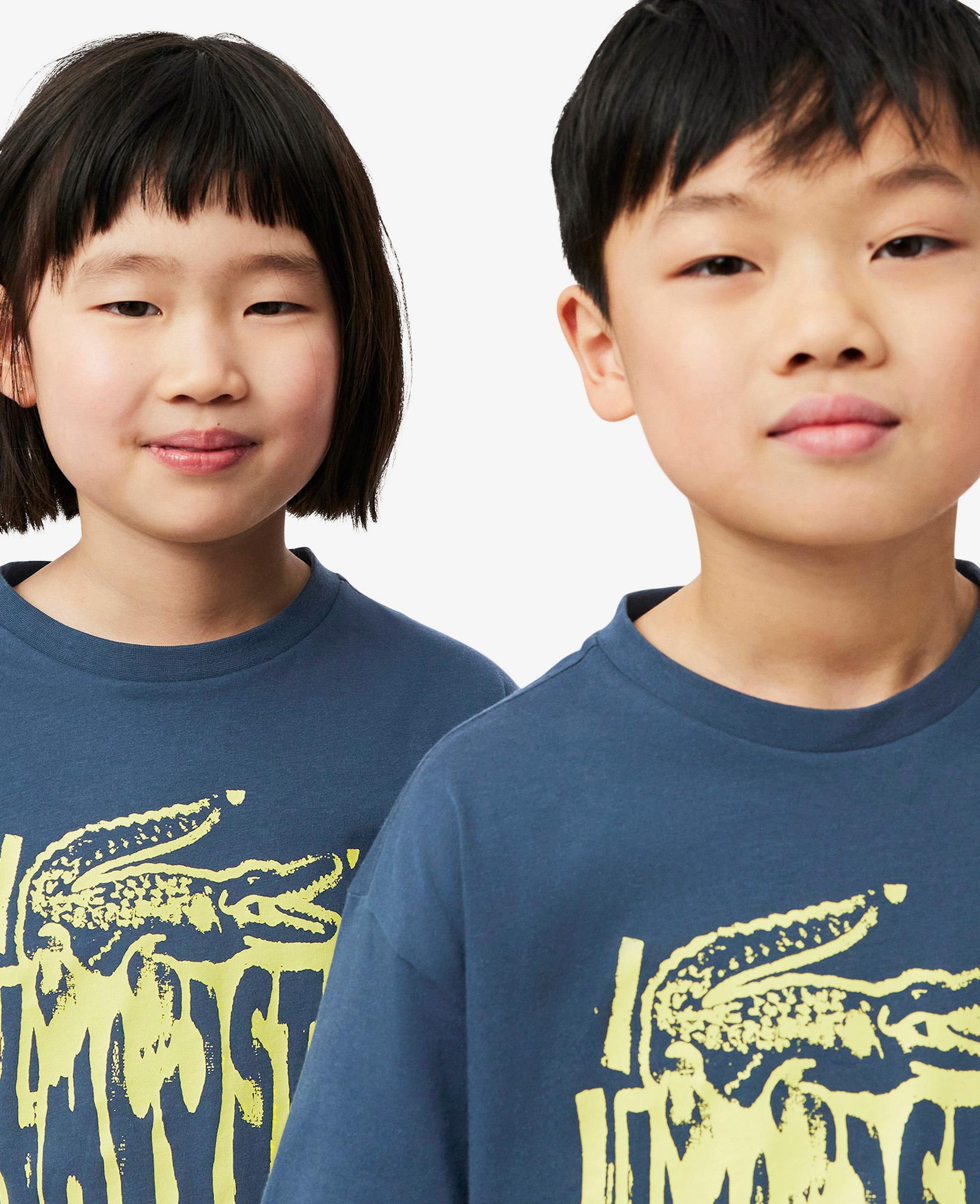 Lacoste Çocuk Bisiklet Yaka Baskılı Lacivert T-Shirt