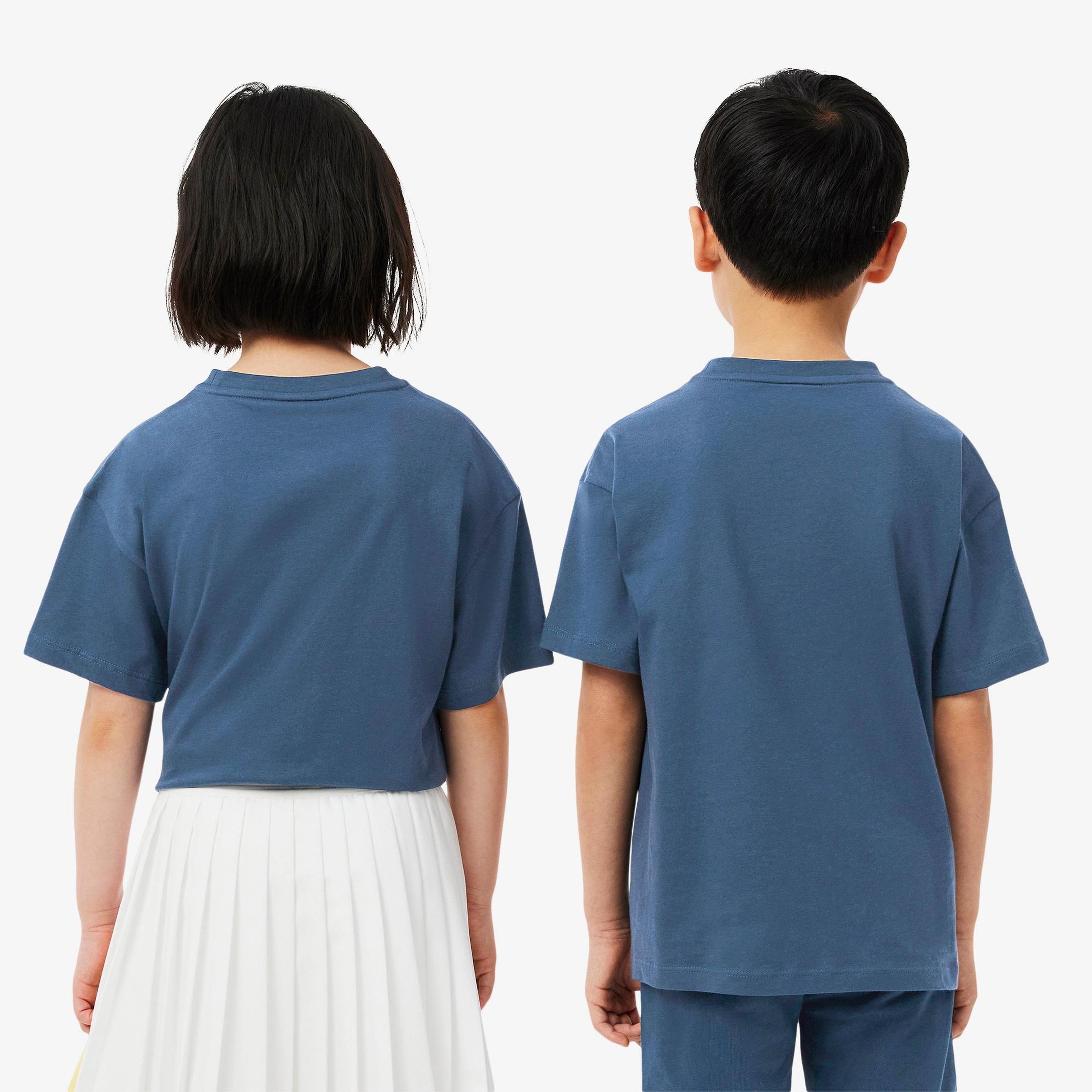 Lacoste Çocuk Bisiklet Yaka Baskılı Lacivert T-Shirt