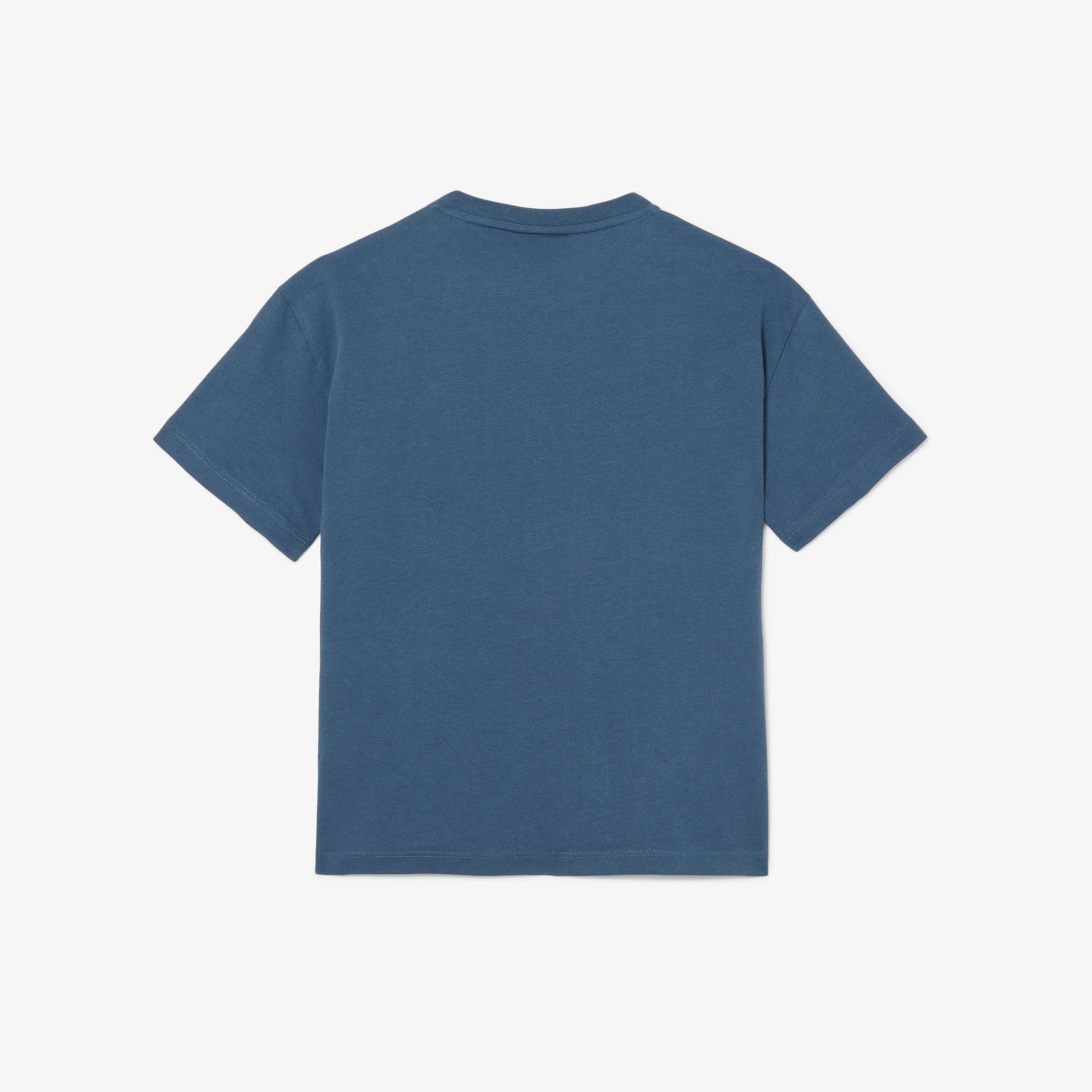 Lacoste Çocuk Bisiklet Yaka Baskılı Lacivert T-Shirt
