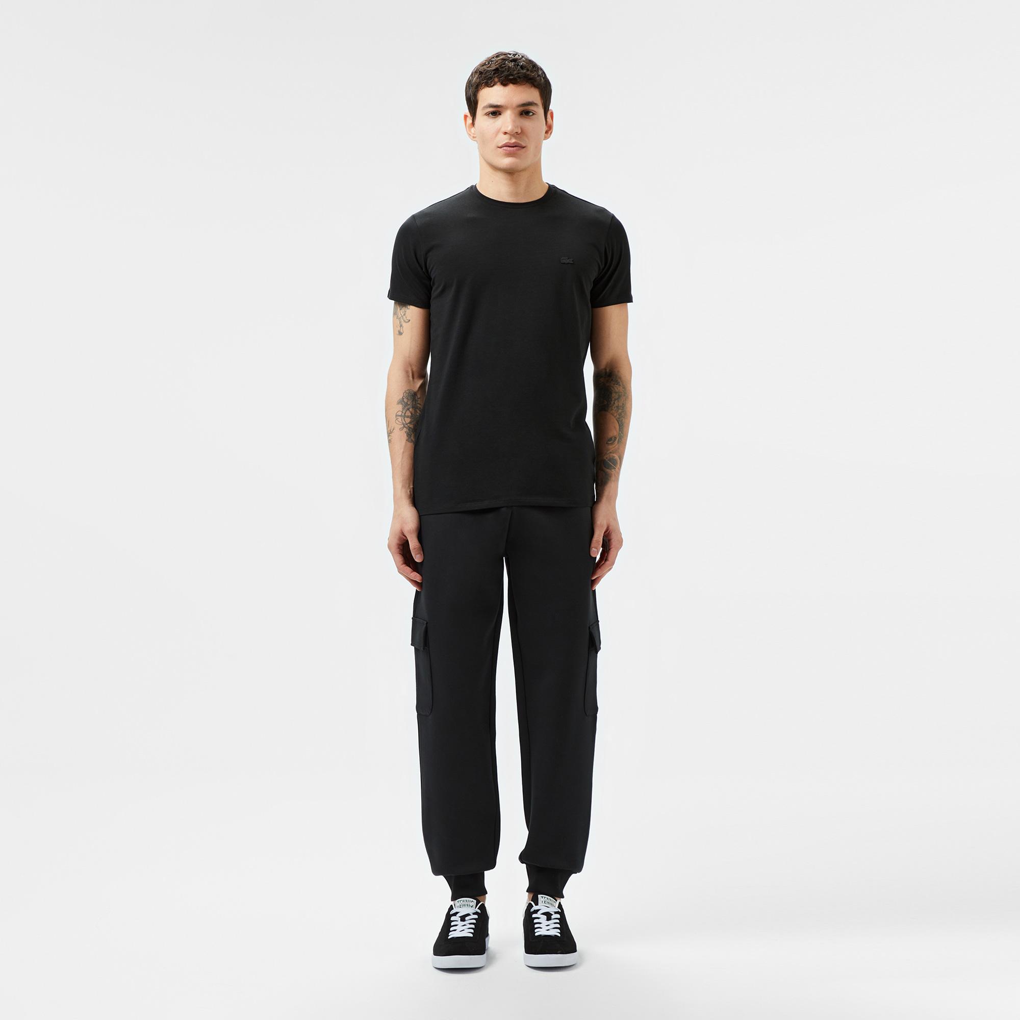 Lacoste Erkek Slim Fit Bisiklet Yaka Siyah T-Shirt