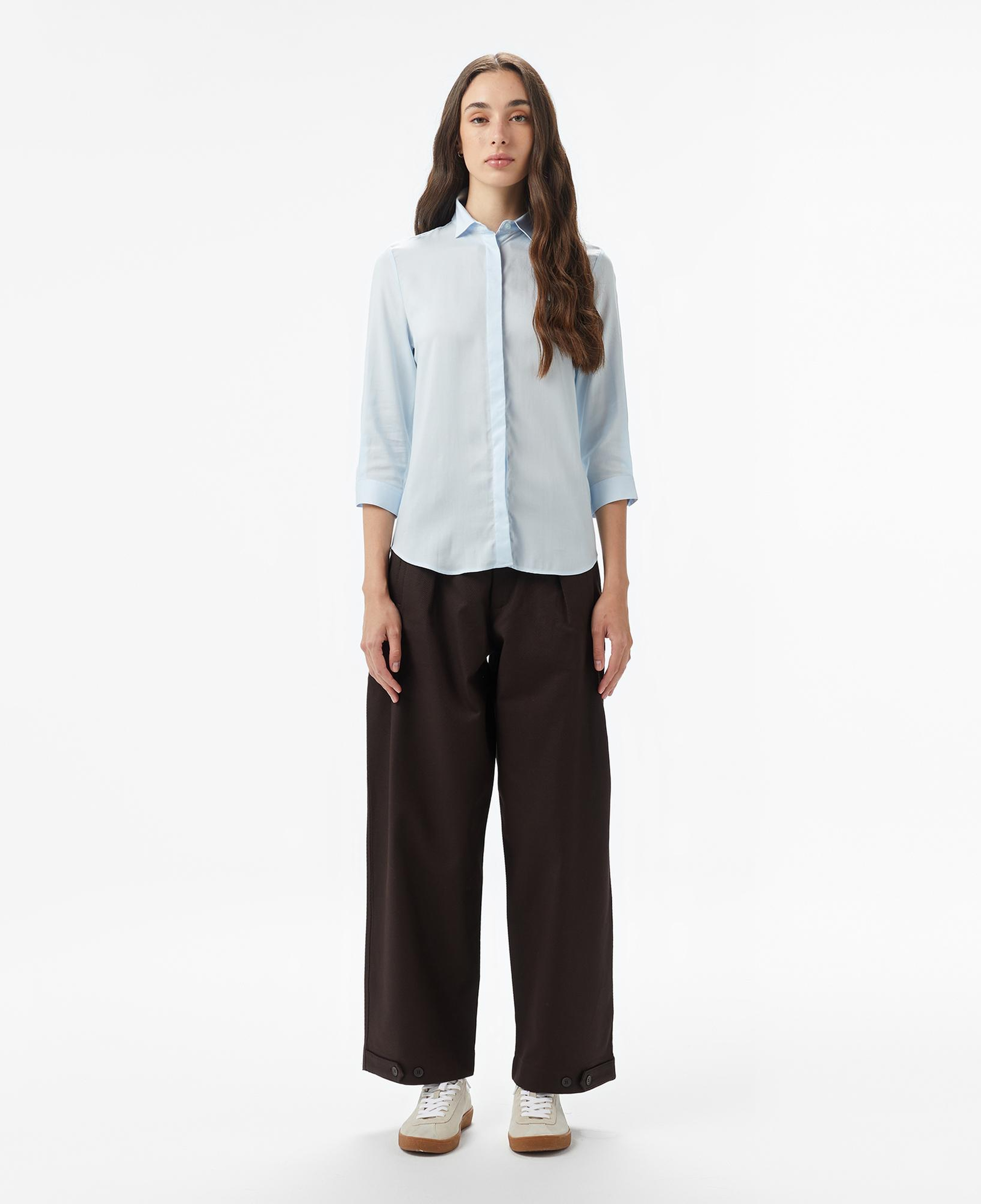 Lacoste Kadın Relaxed Fit Mavi Gömlek