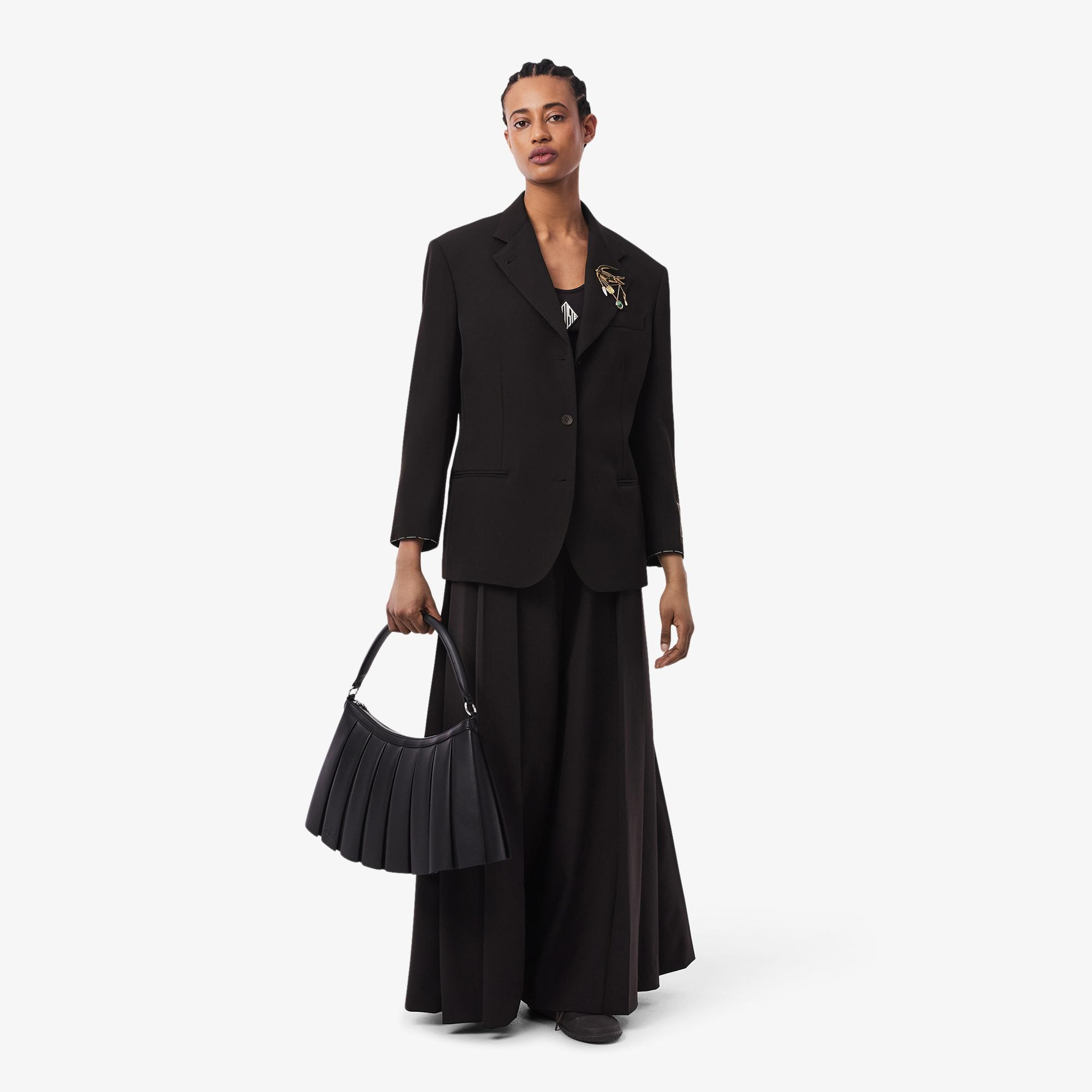 Lacoste Runway Large Lenglen Unisex Deri Siyah Omuz Çantası