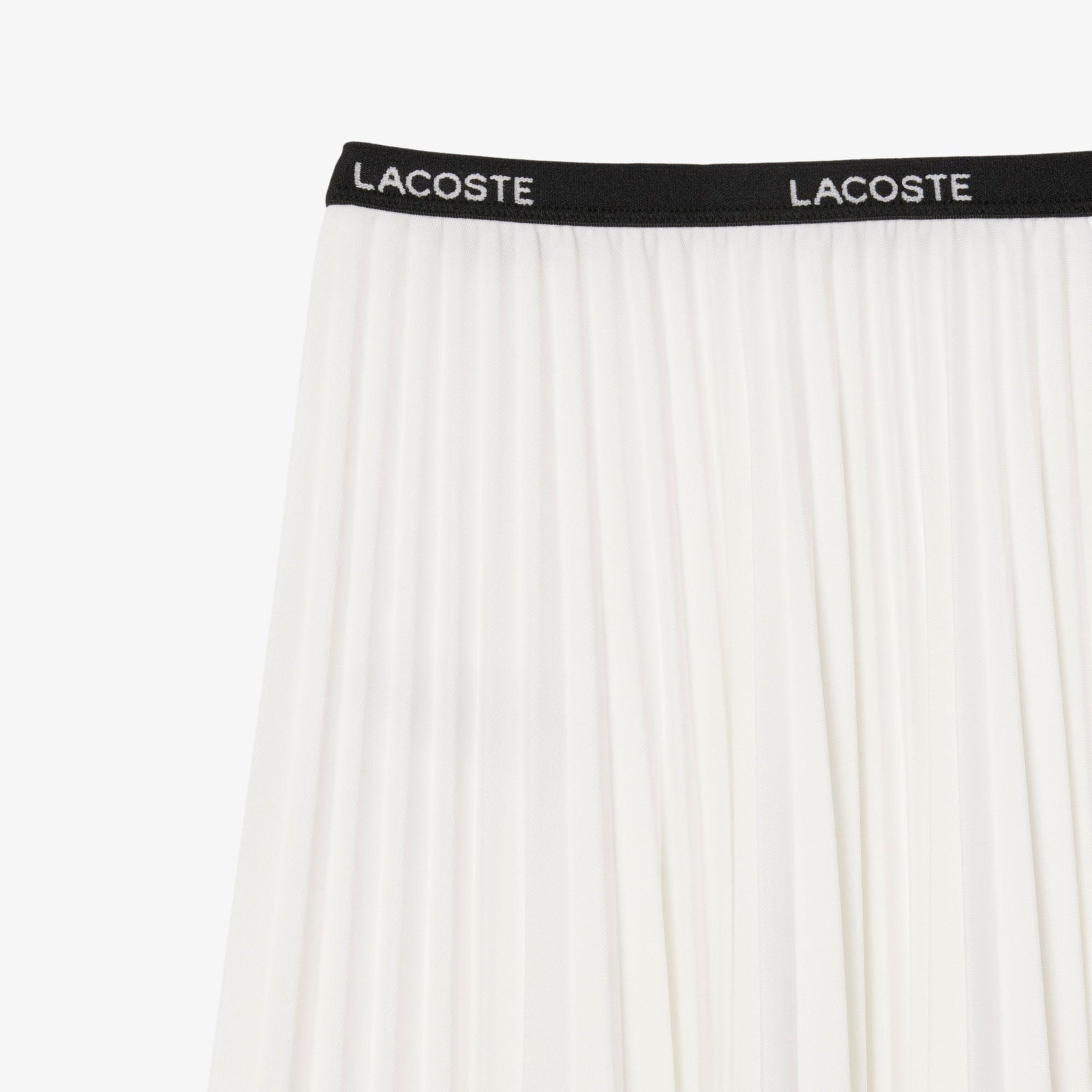 Lacoste Kadın Pileli Beyaz Etek