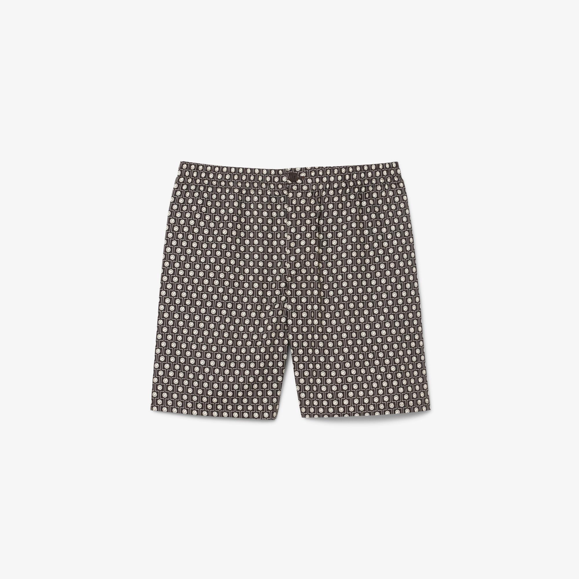 Lacoste Erkek Relaxed Fit Desenli Kahverengi Şort