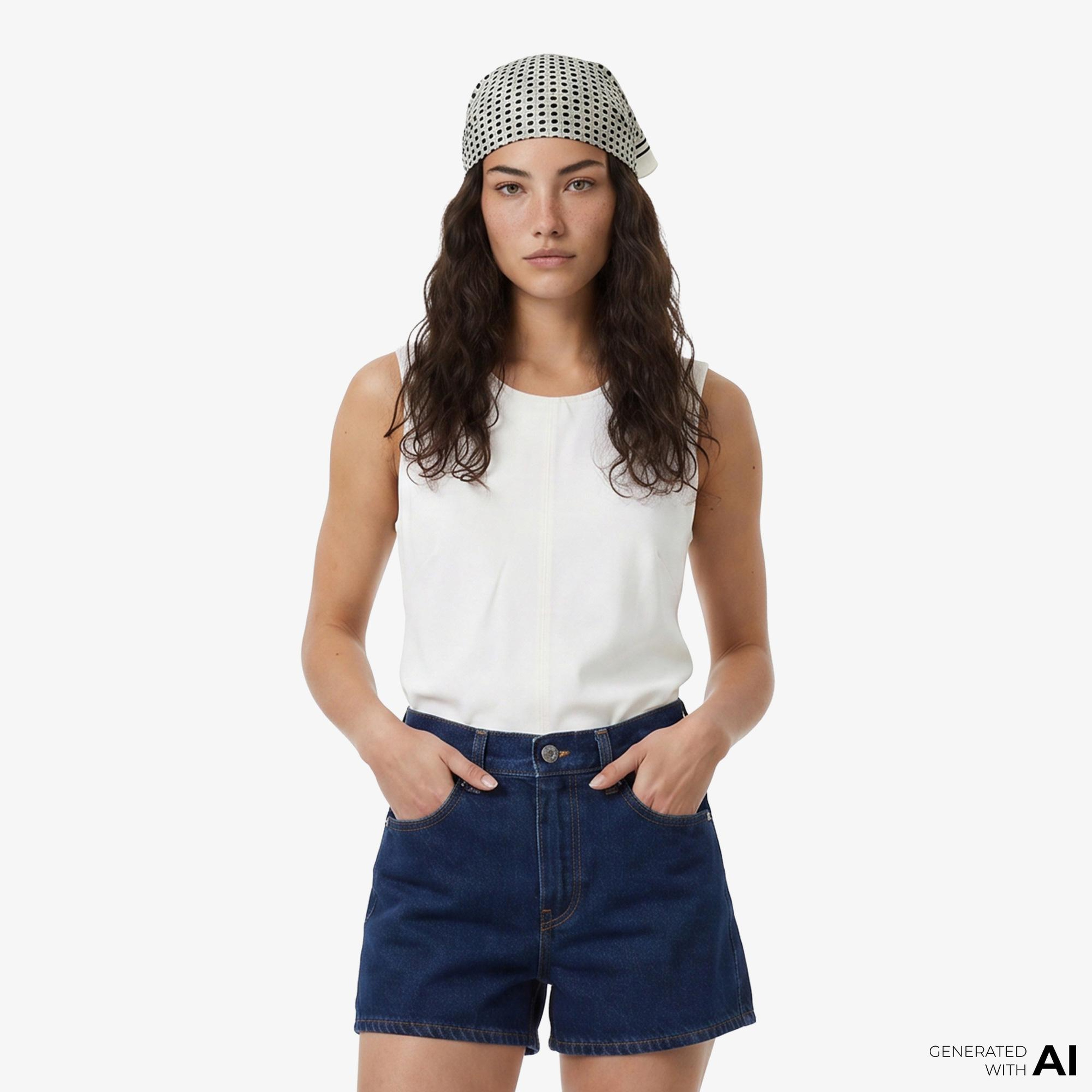 Calvin Klein Heavy Textured Kadın Beyaz Gömlek