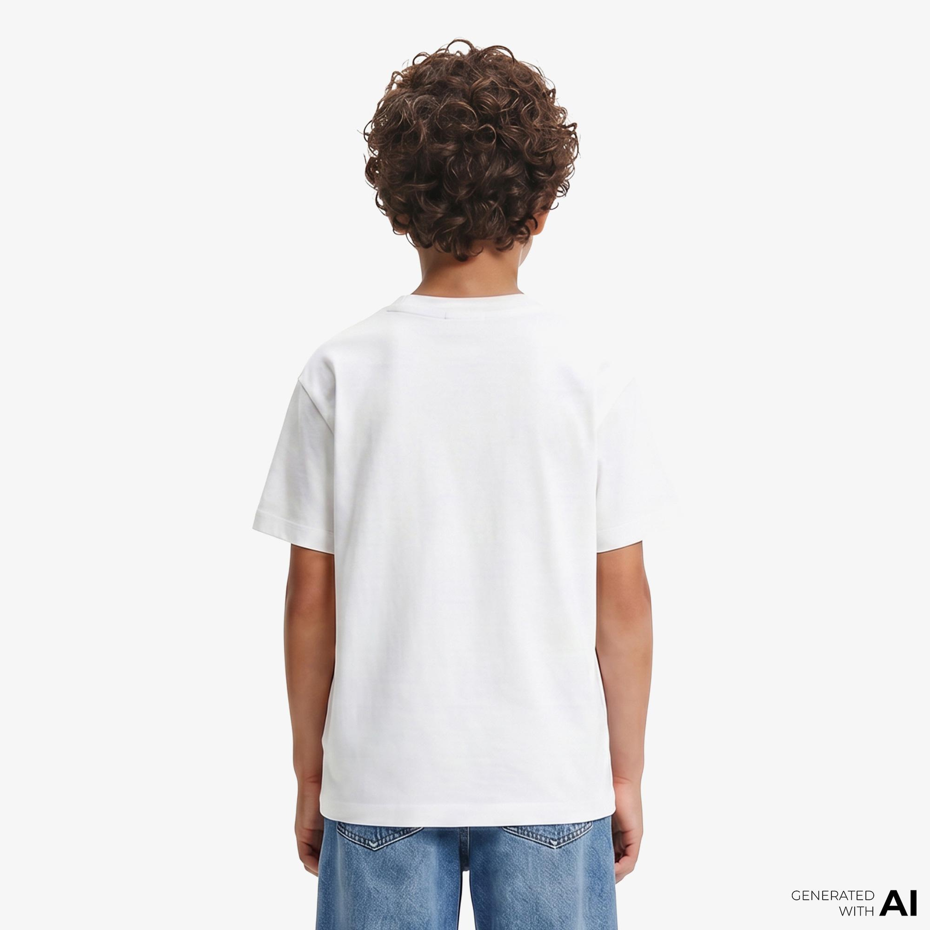 Calvin Klein Varsity Logo Çocuk Beyaz T-Shirt