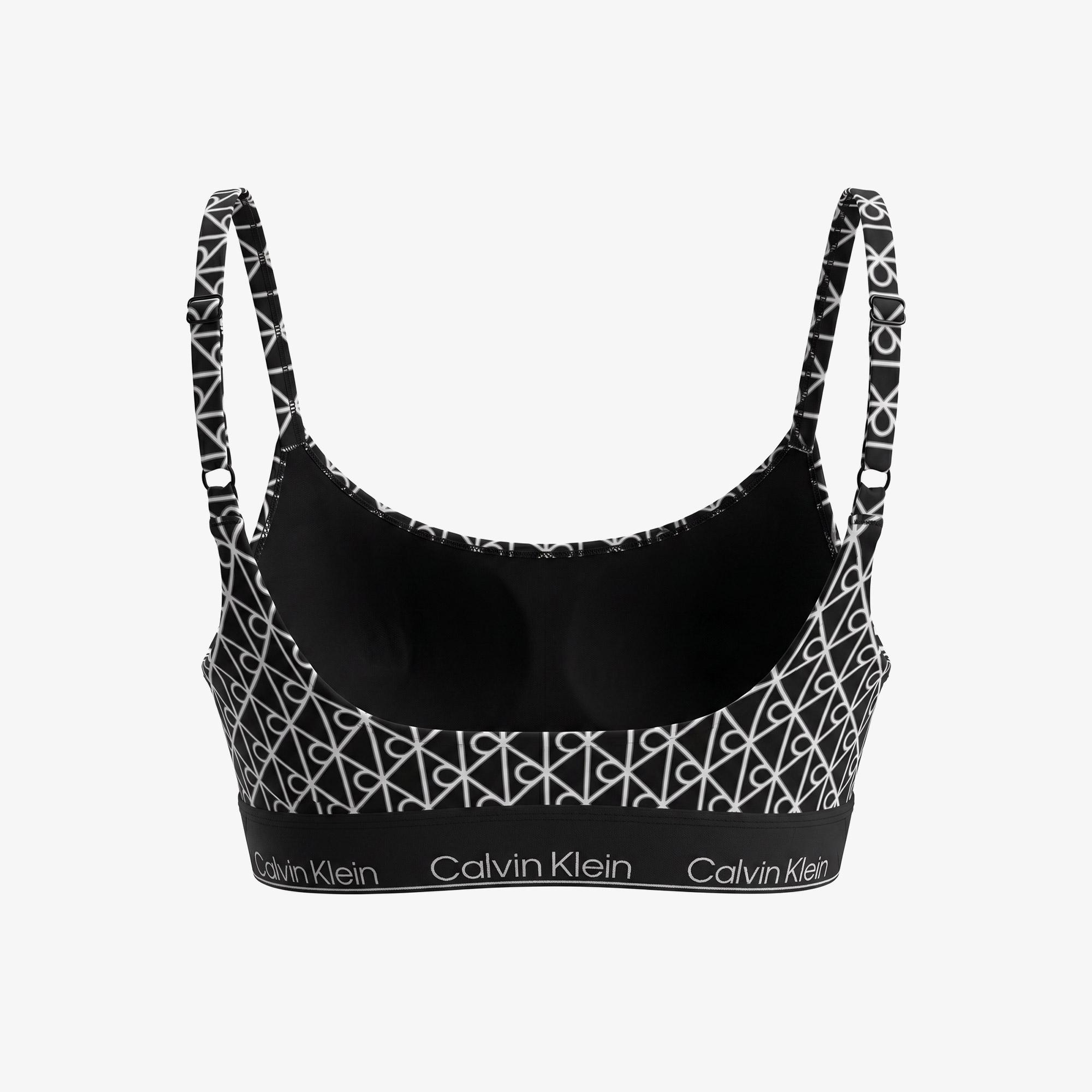 Calvin Klein Square Neck Spor Sütyenilette Kadın Siyah Bikini Üstü