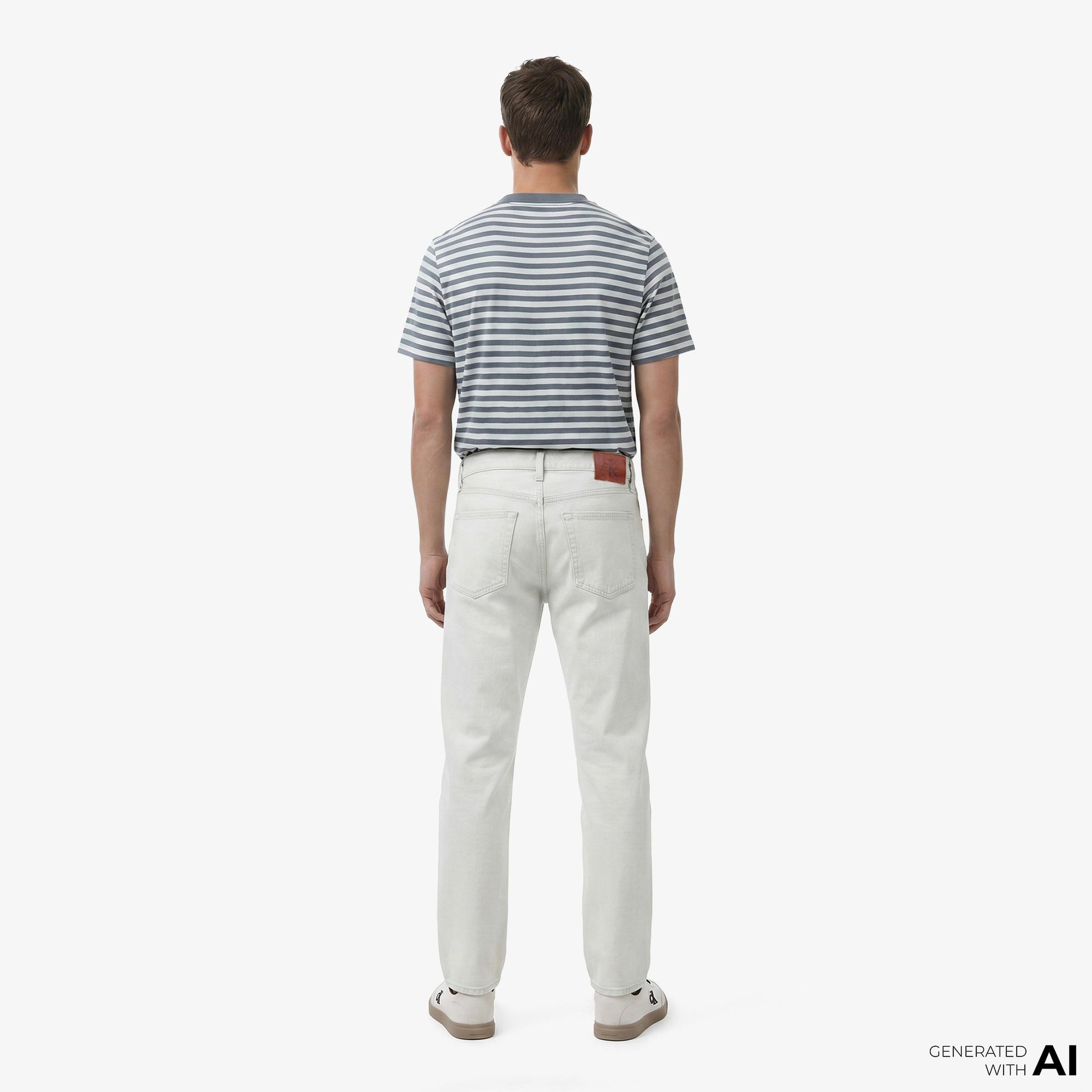Calvin Klein Baggy Bleachout 205 Erkek Mavi Jean