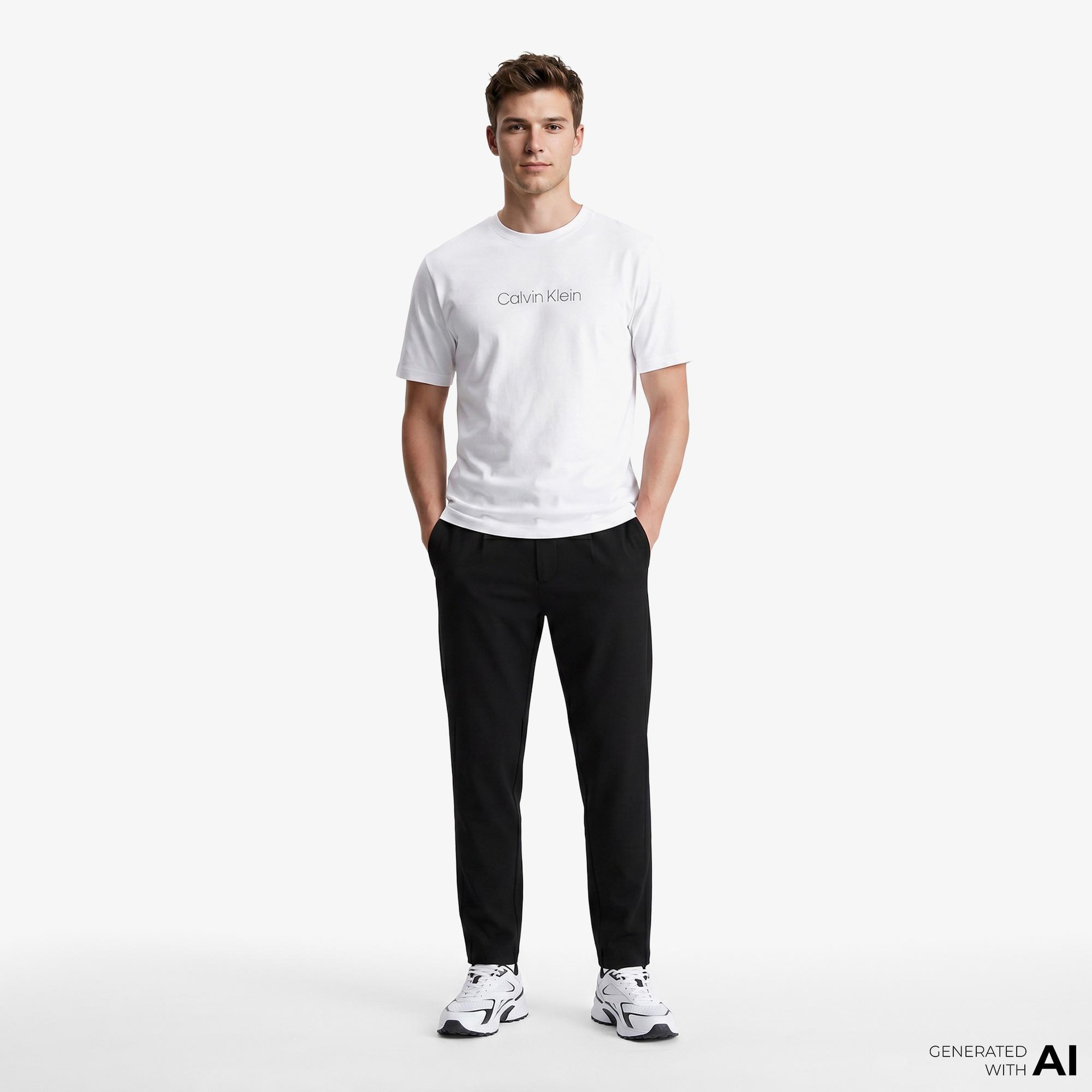 Calvin Klein Tapered Tech Knit Pleated Erkek Siyah Pantolon
