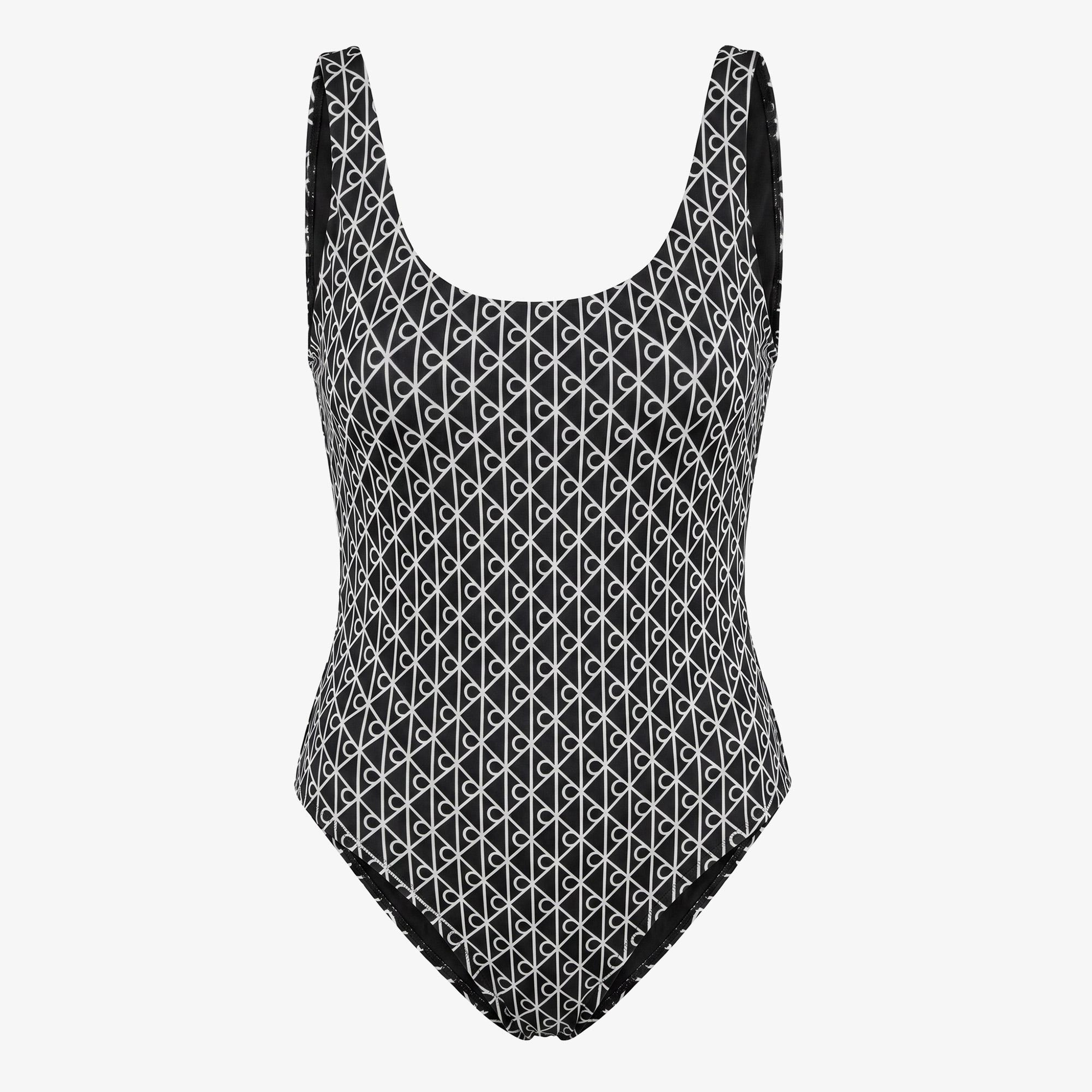 Calvin Klein Scoop Back One Piece Kadın Siyah Mayo