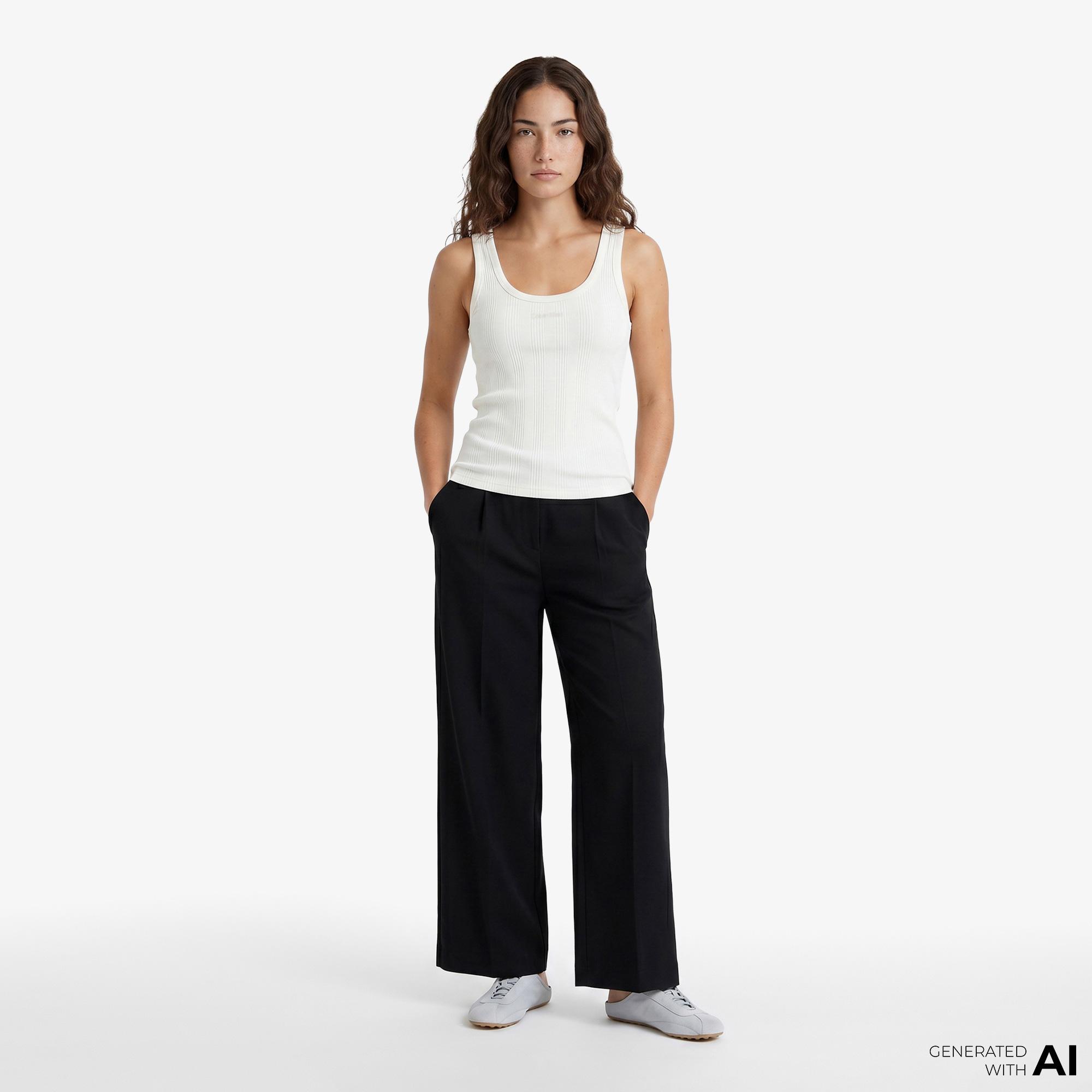 Calvin Klein Varigated Nano Logo Kadın Beyaz Kolsuz T-Shirt