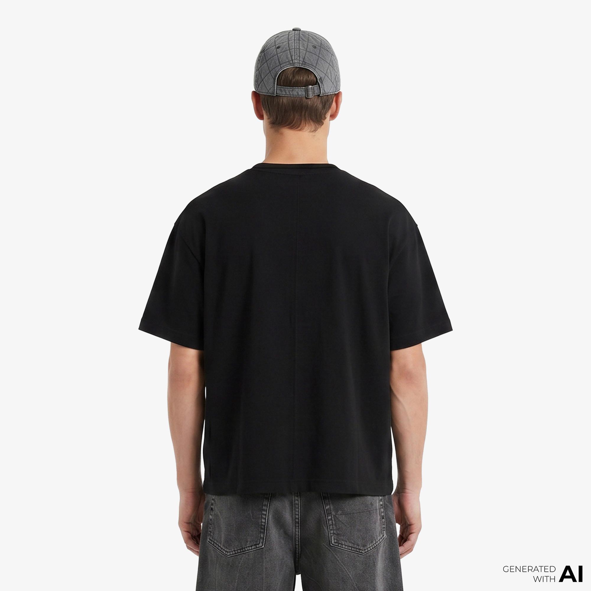 Calvin Klein Relaxed Premium Ringer  Erkek Siyah T-Shirt