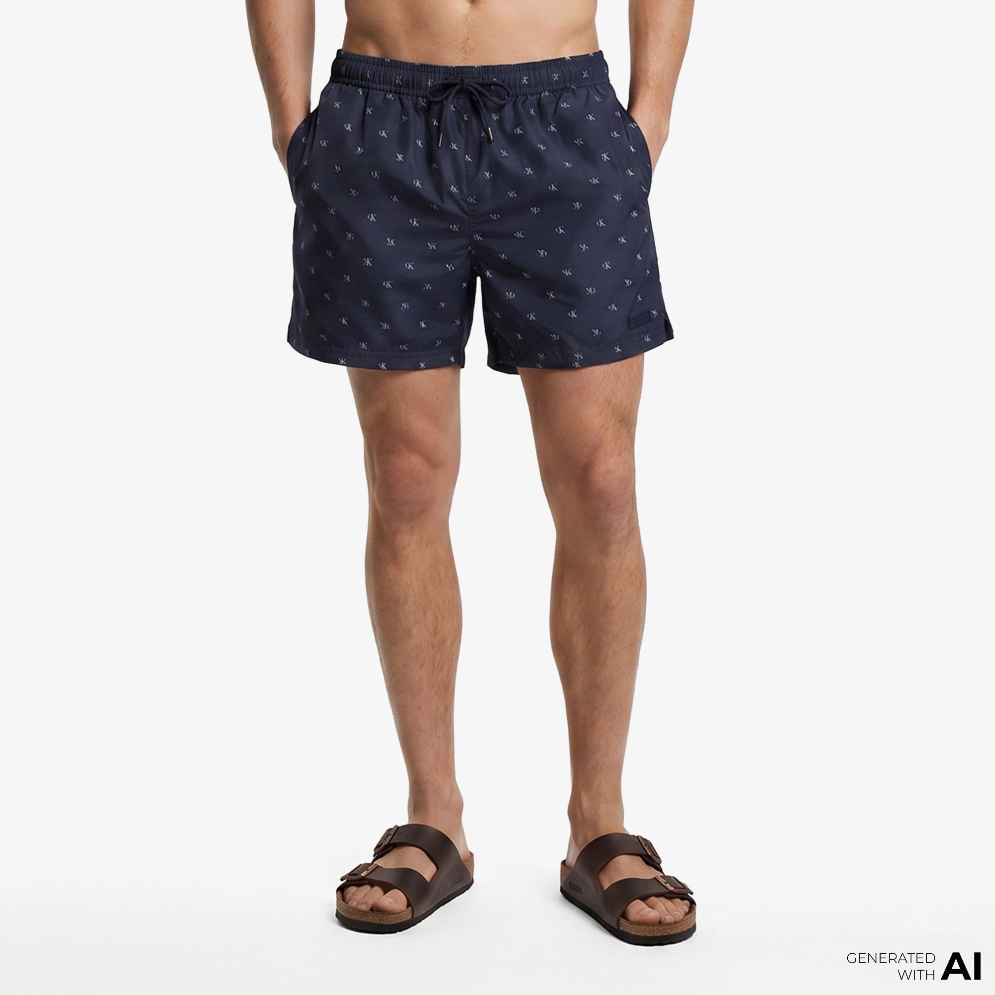 Calvin Klein Short Drawstring Covered Erkek Mavi Deniz Şortu