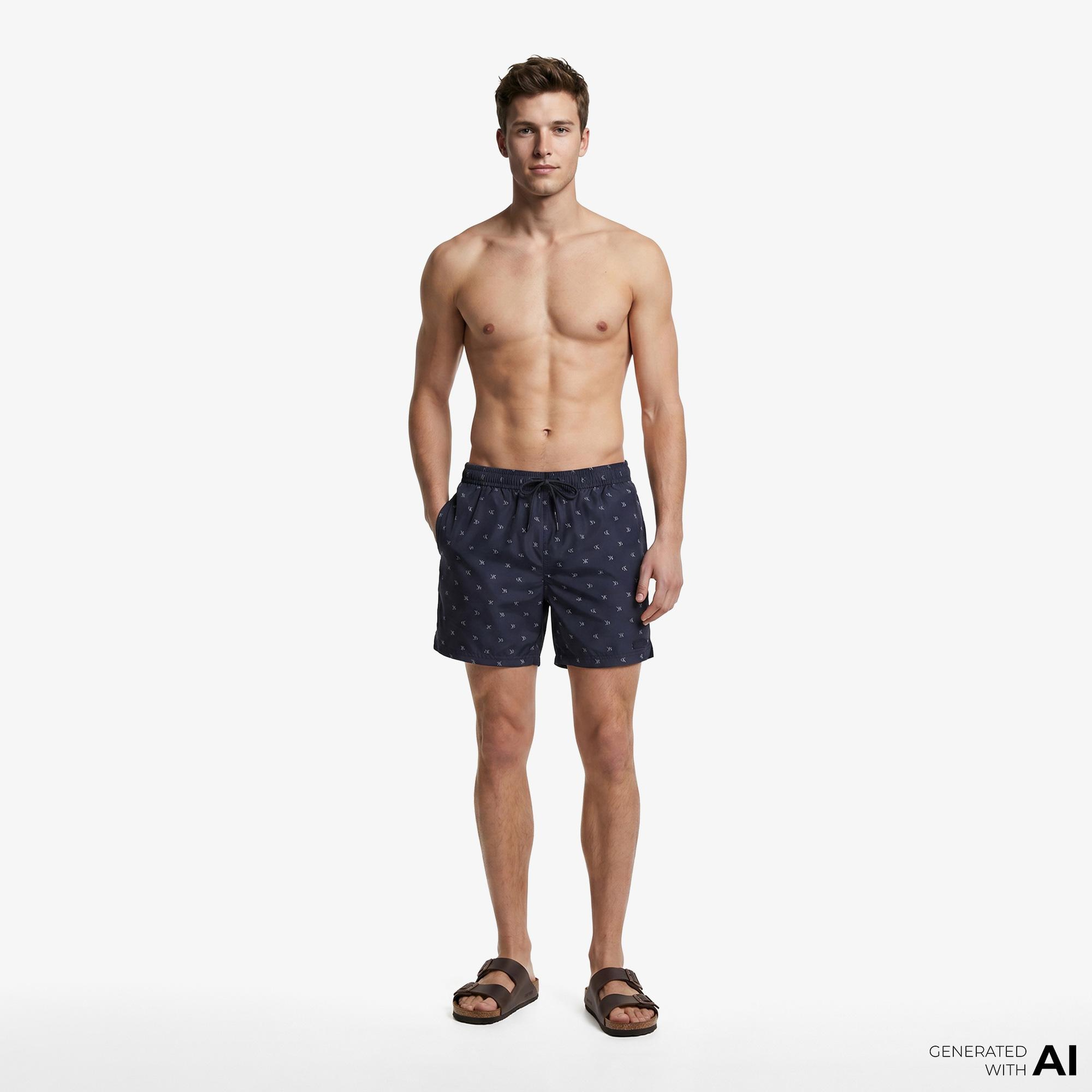 Calvin Klein Short Drawstring Covered Erkek Mavi Deniz Şortu