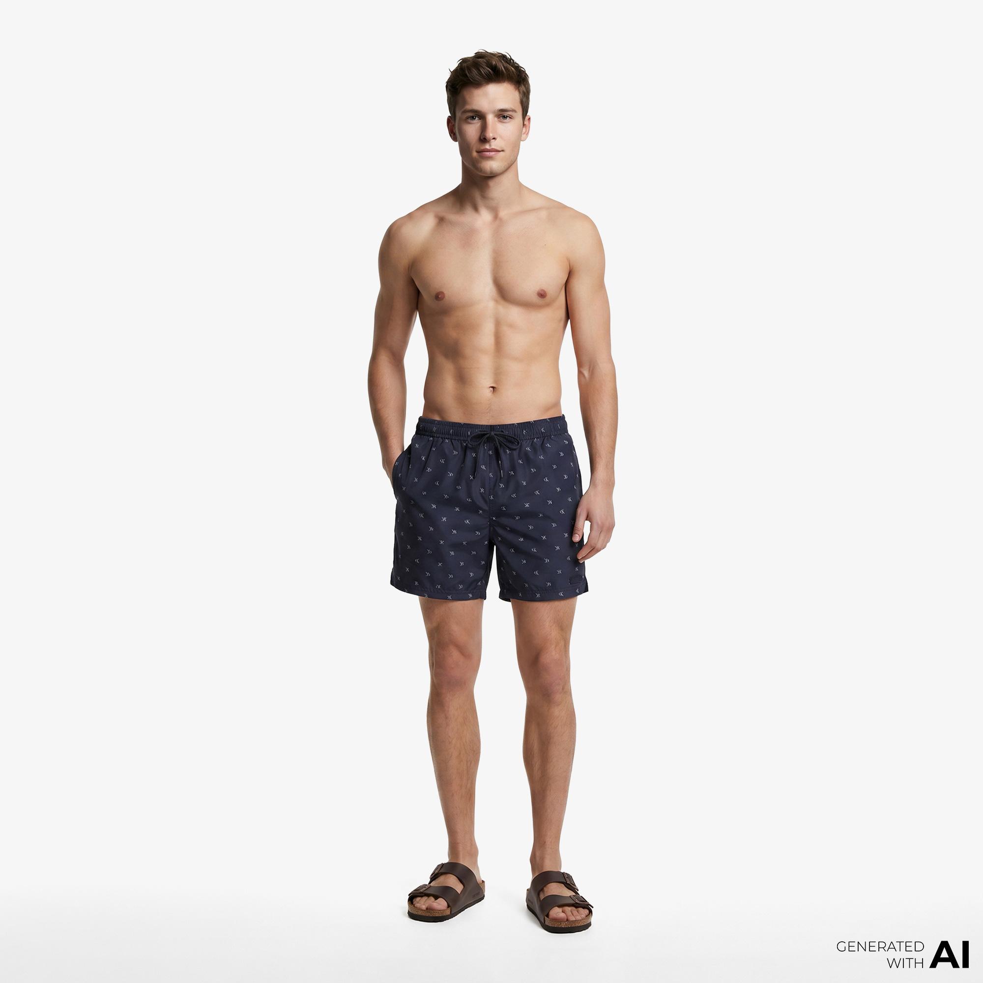 Calvin Klein Short Drawstring Covered Erkek Mavi Deniz Şortu
