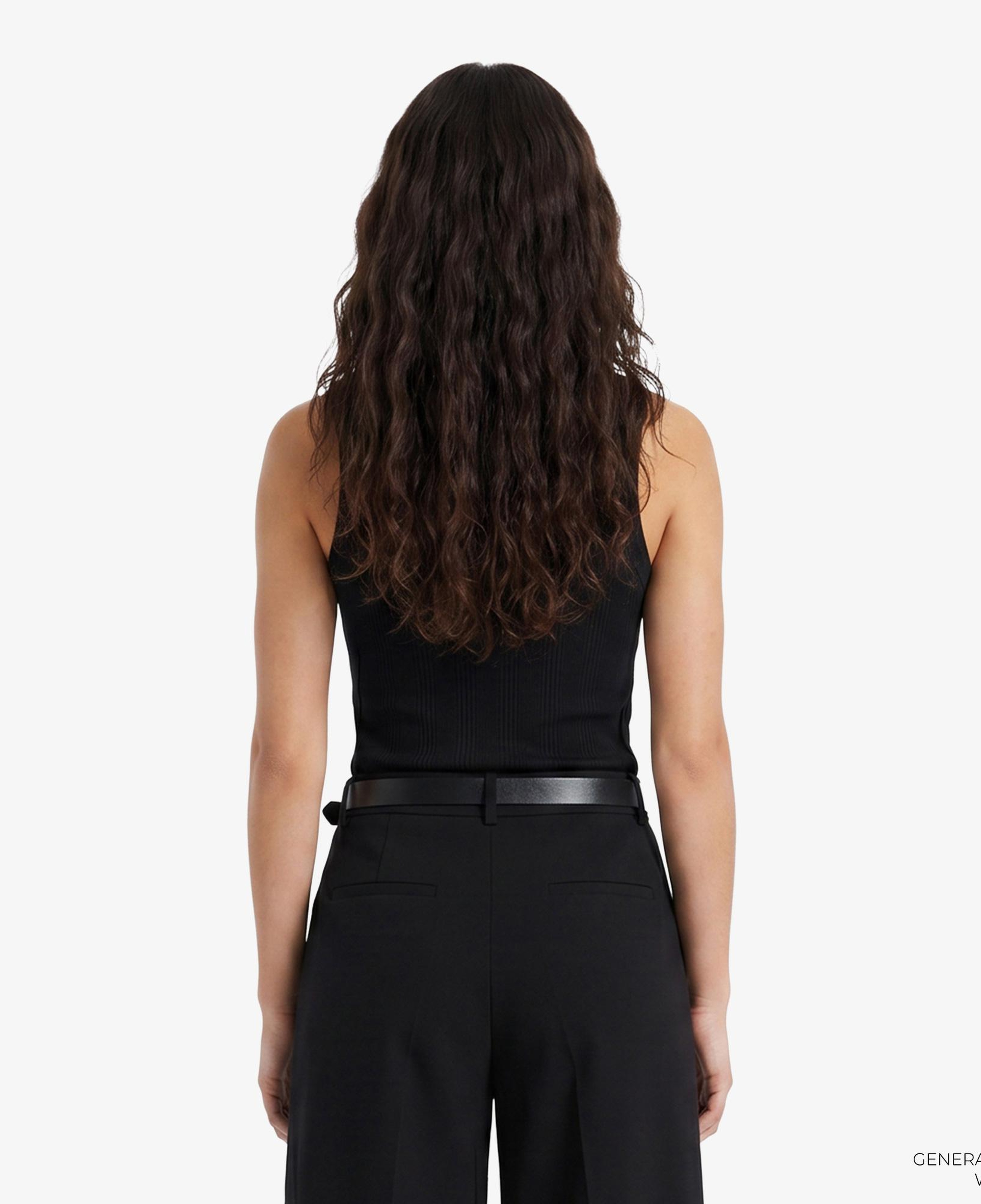 Calvin Klein Varigated Nano Logo Kadın Siyah Kolsuz T-Shirt