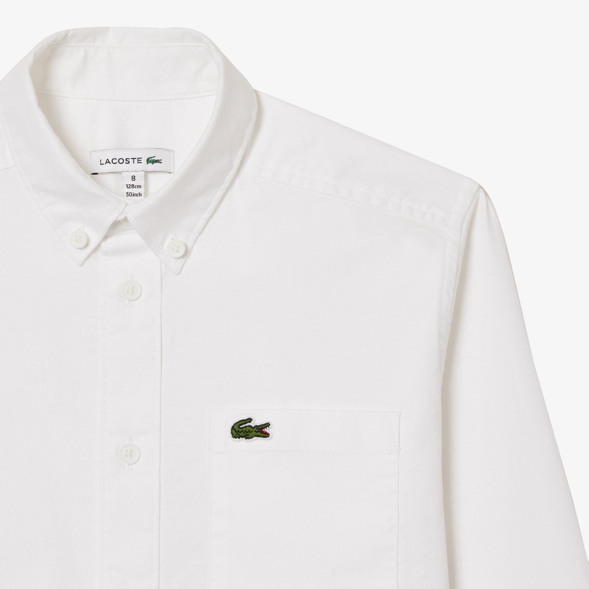 Lacoste Çocuk Uzun Kollu Beyaz Gömlek