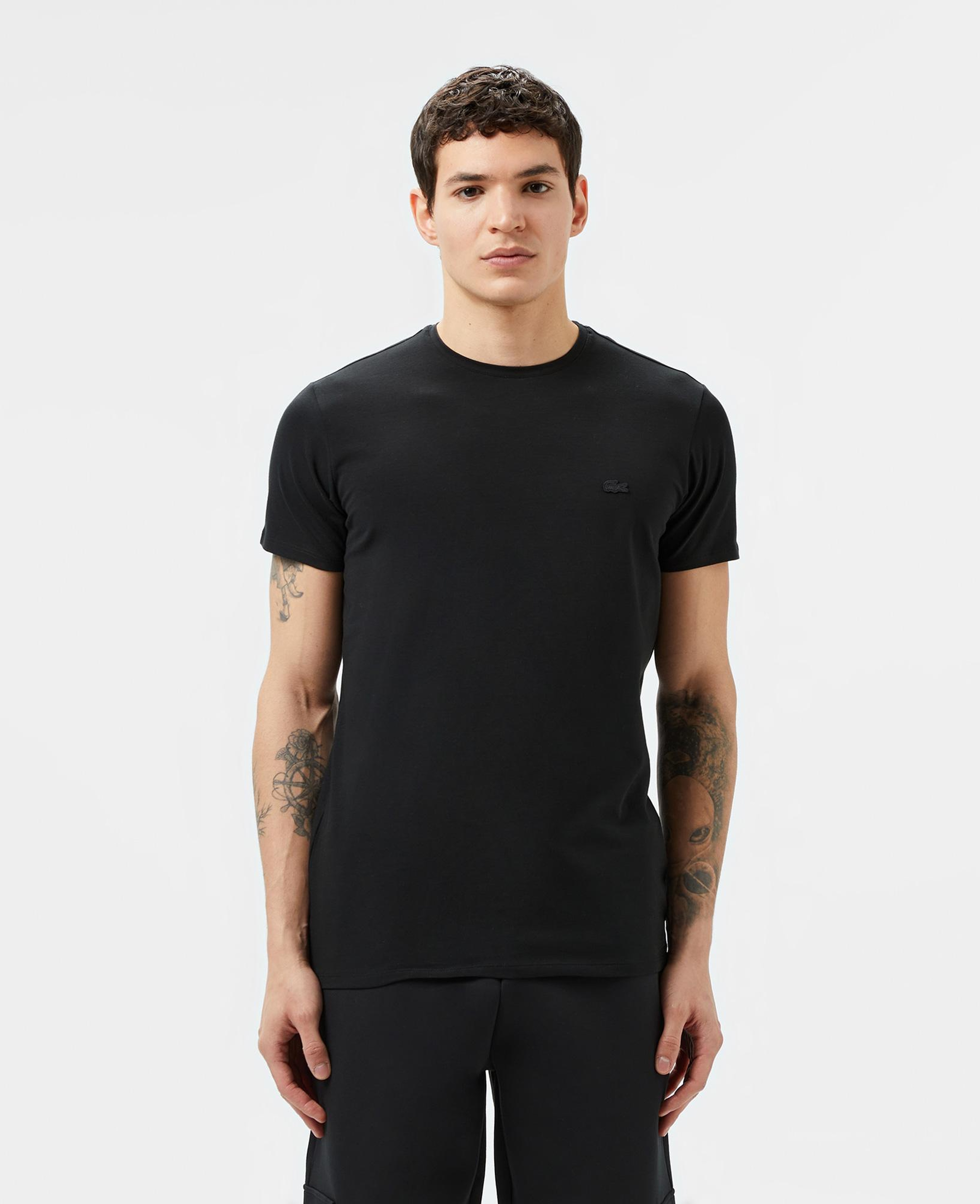 Lacoste Erkek Slim Fit Bisiklet Yaka Siyah T-Shirt