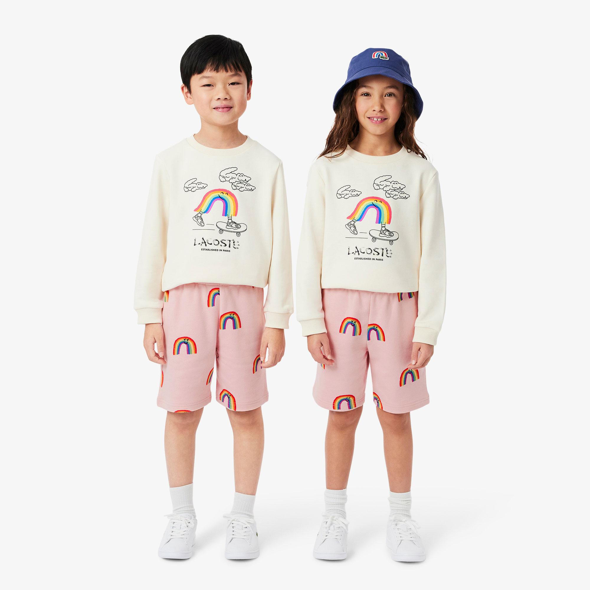 Lacoste Çocuk Desenli Pembe Şort