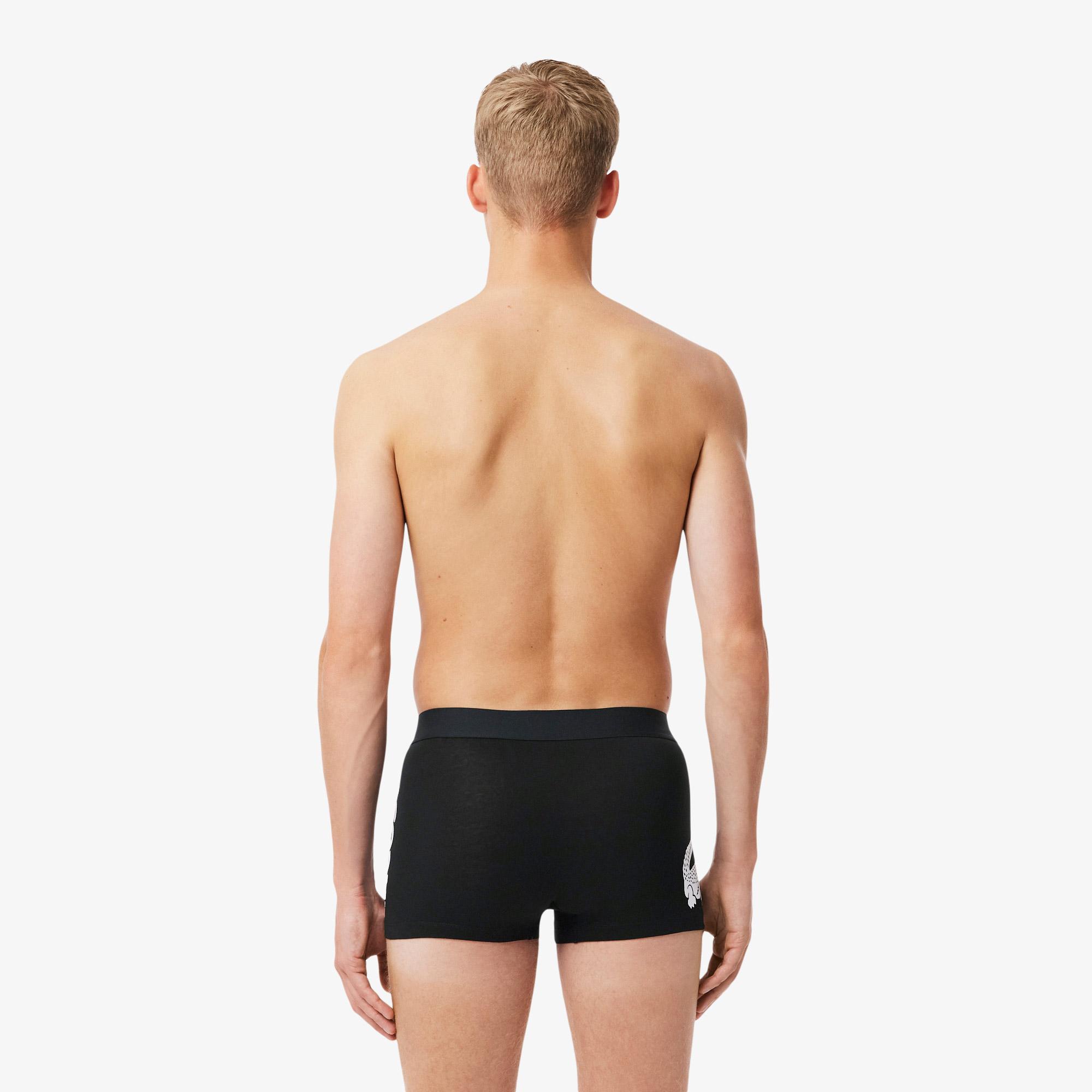 Lacoste Erkek Baskılı 3'lü Siyah Boxer