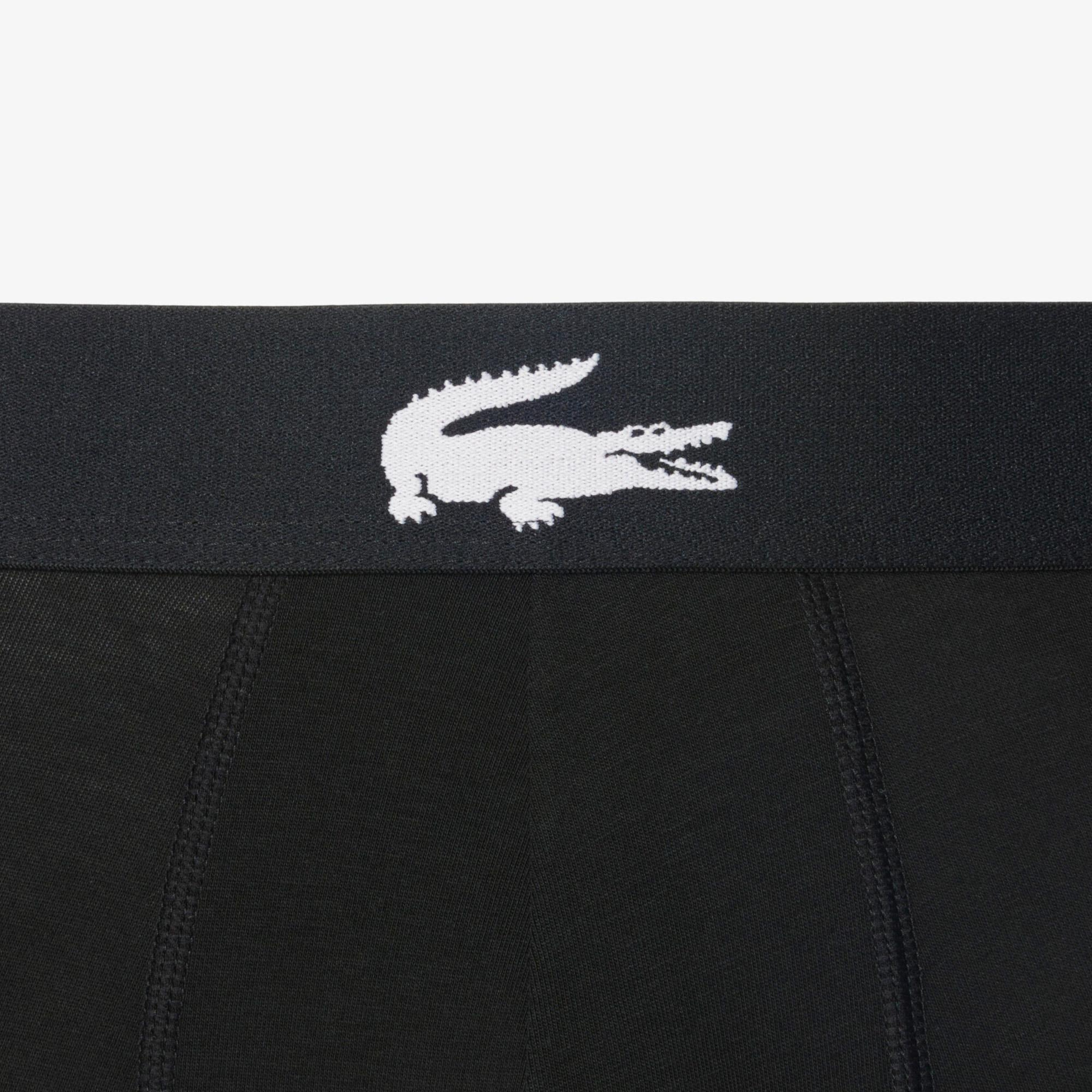 Lacoste Erkek Baskılı 3'lü Siyah Boxer