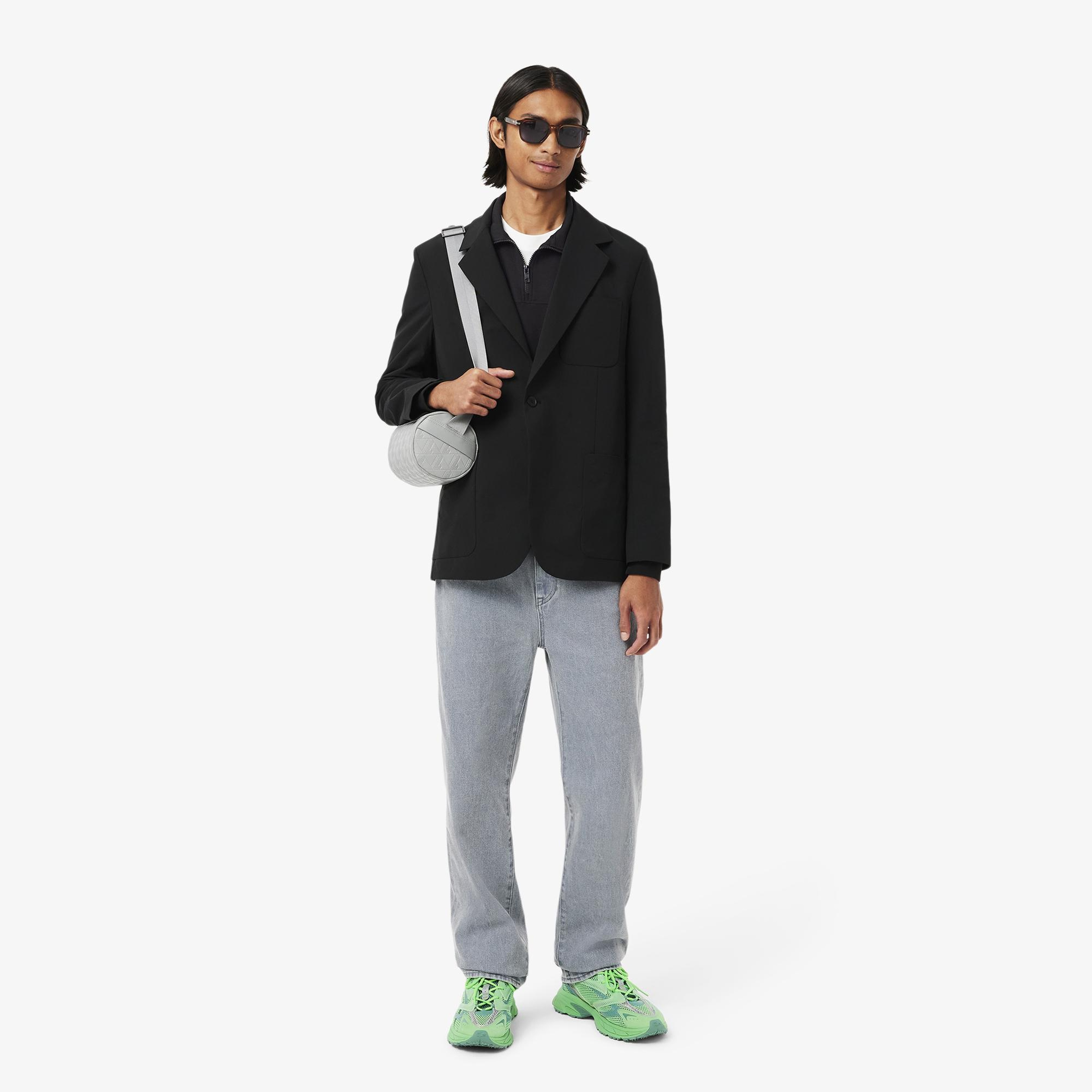 Lacoste Erkek Classic Fit Yarım Fermuarlı Siyah Sweatshirt