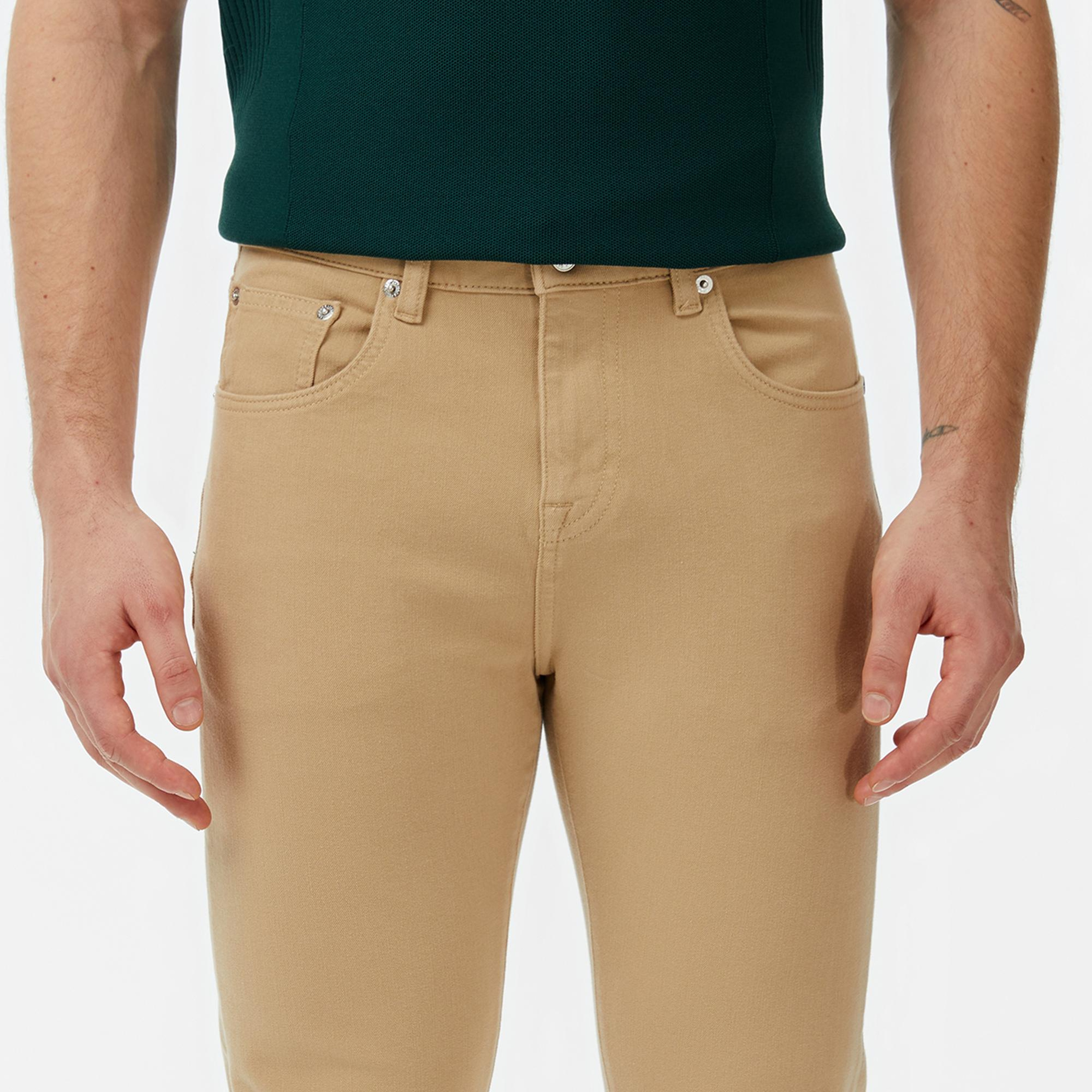 Lacoste Erkek Slim Fit Bej Jean Pantolon