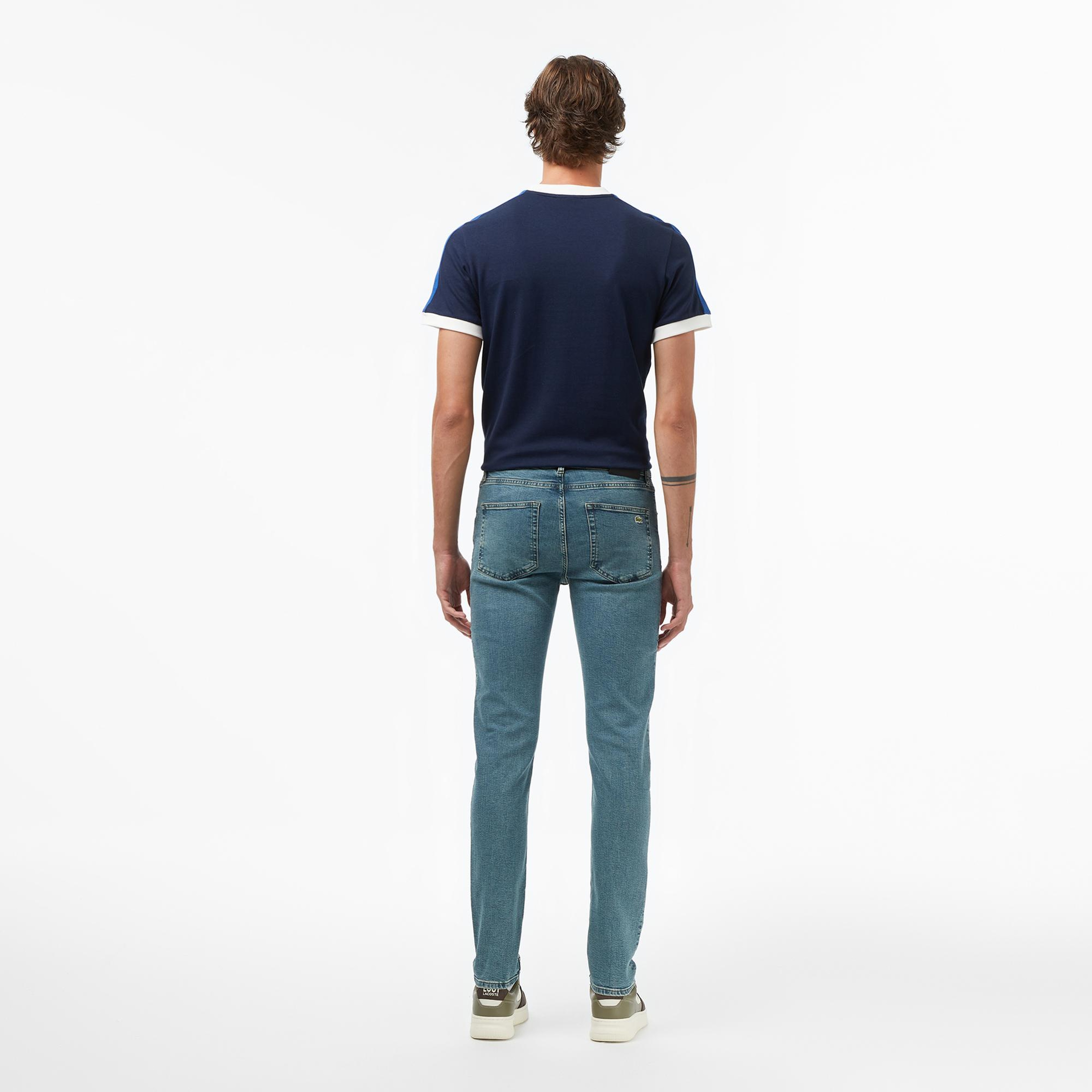 Lacoste Erkek Slim Fit Mavi Jean Pantolon