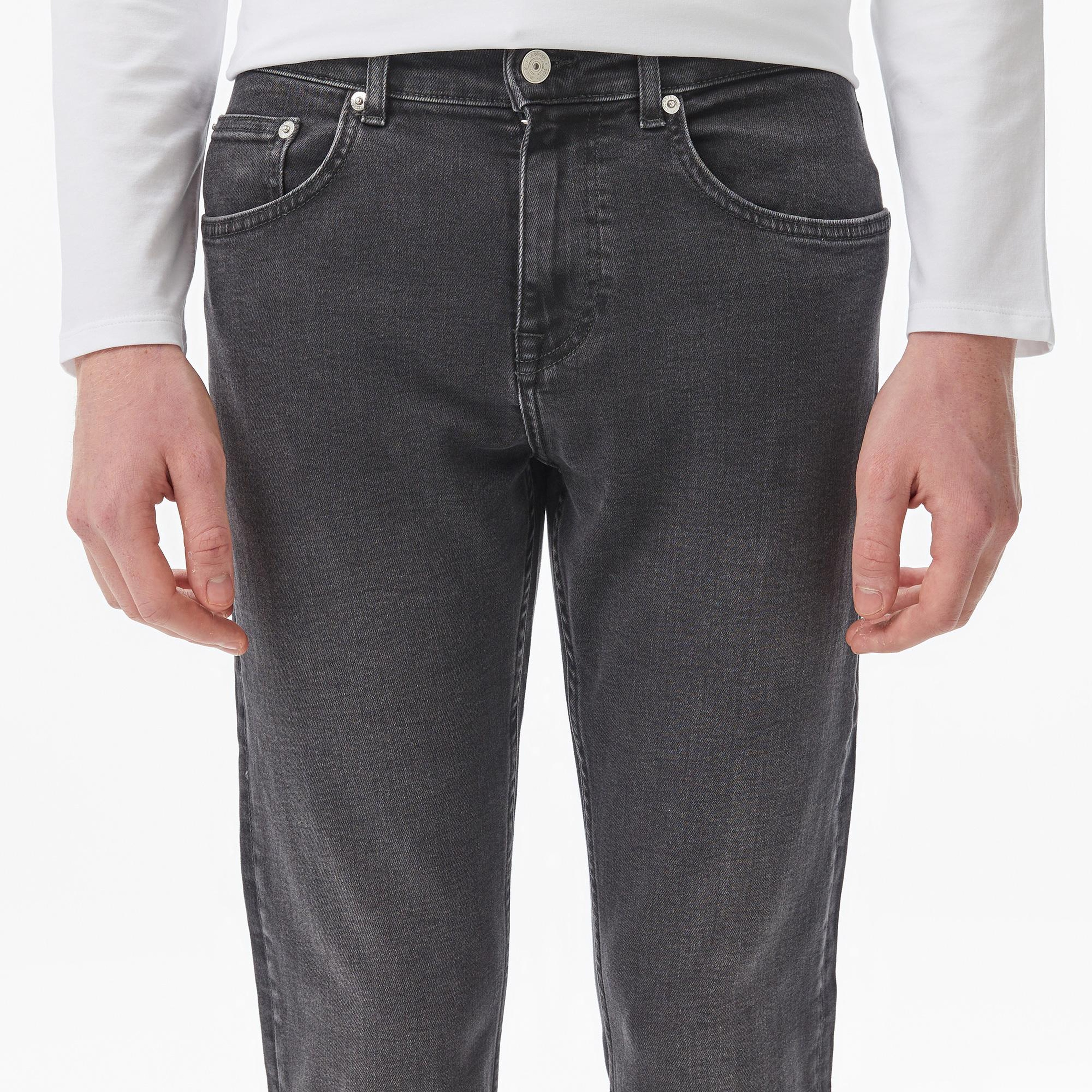 Lacoste Erkek Slim Fit Denim Gri Jean Pantolon